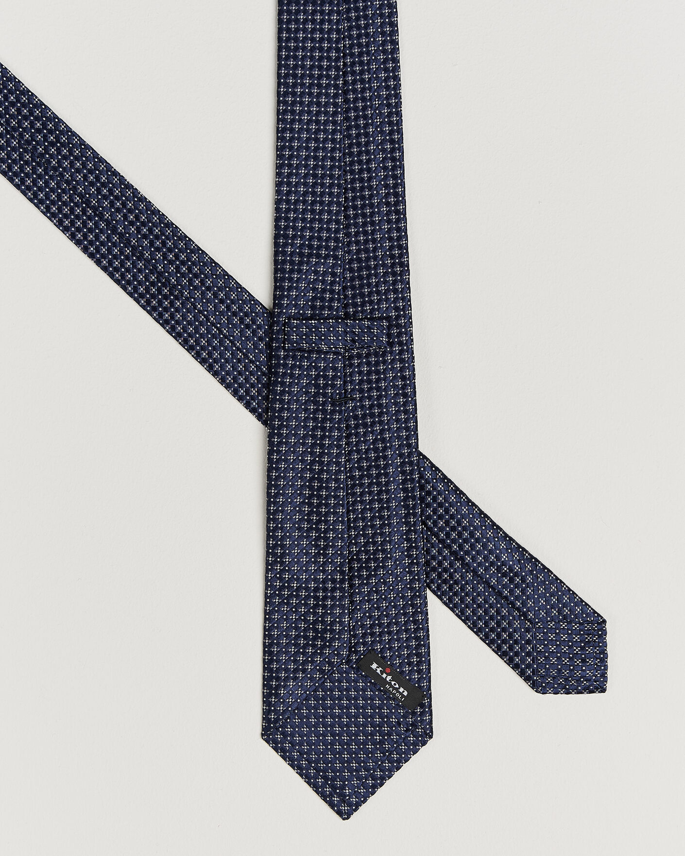 Herre | Slips | Kiton | Flower Jacquard Silk Tie Navy