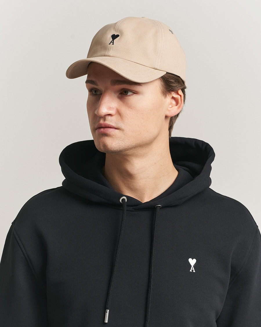 Herre | Hatter og capser | AMI | Black Heart Logo Cap Beige Taupe