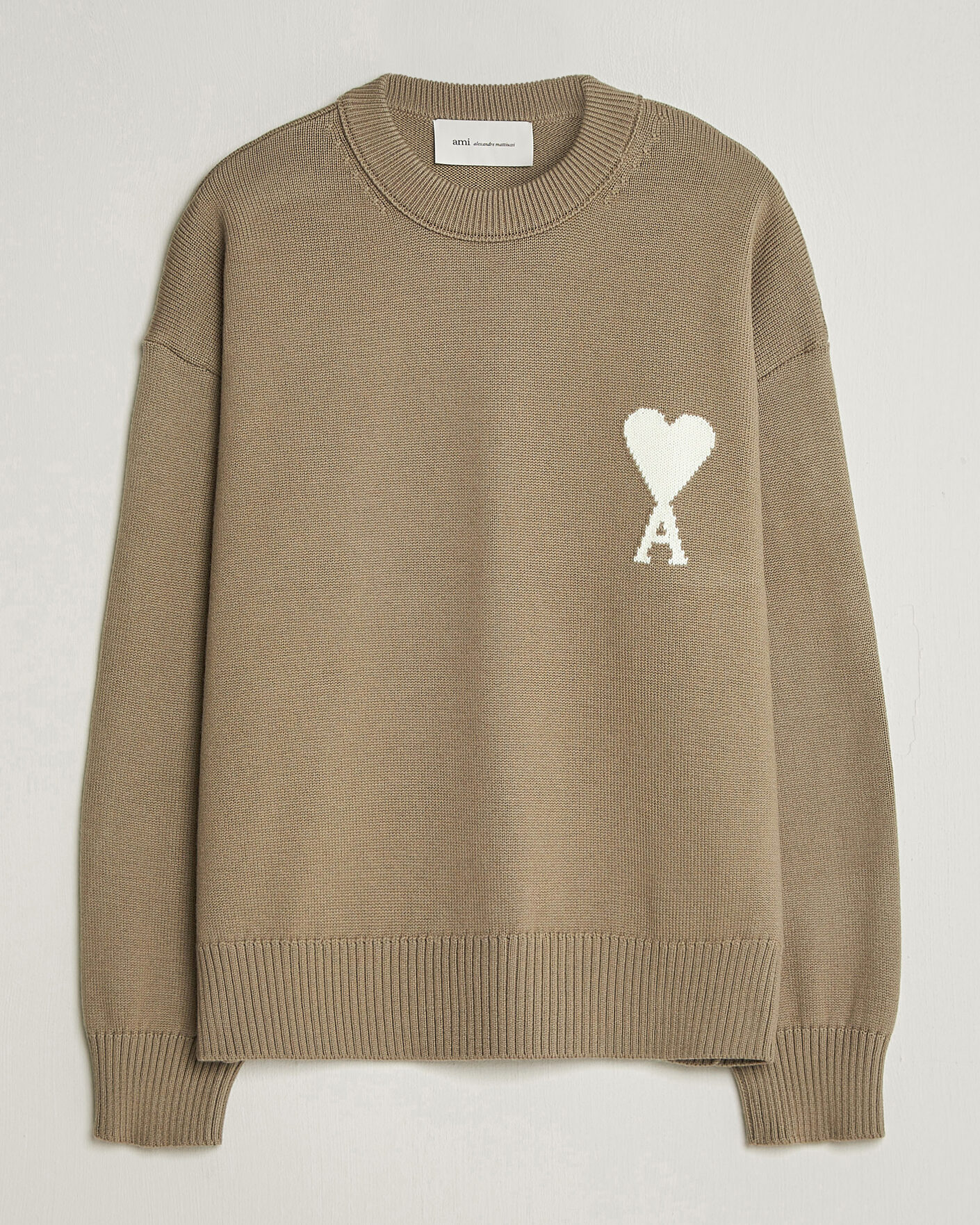 Herre | Gensere | AMI | Big Heart Wool Sweater Beige