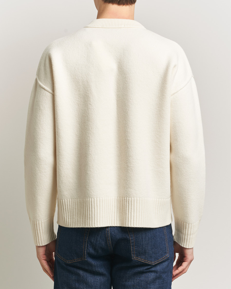 Herre | Gensere | AMI | Big Heart Wool Sweater Ecru