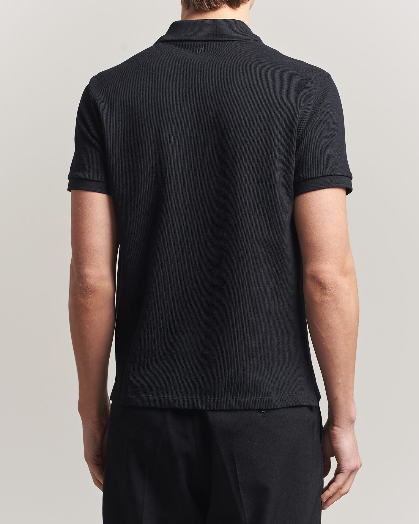 Herre | Pikéer | AMI | Contrast Heart Logo Polo Black