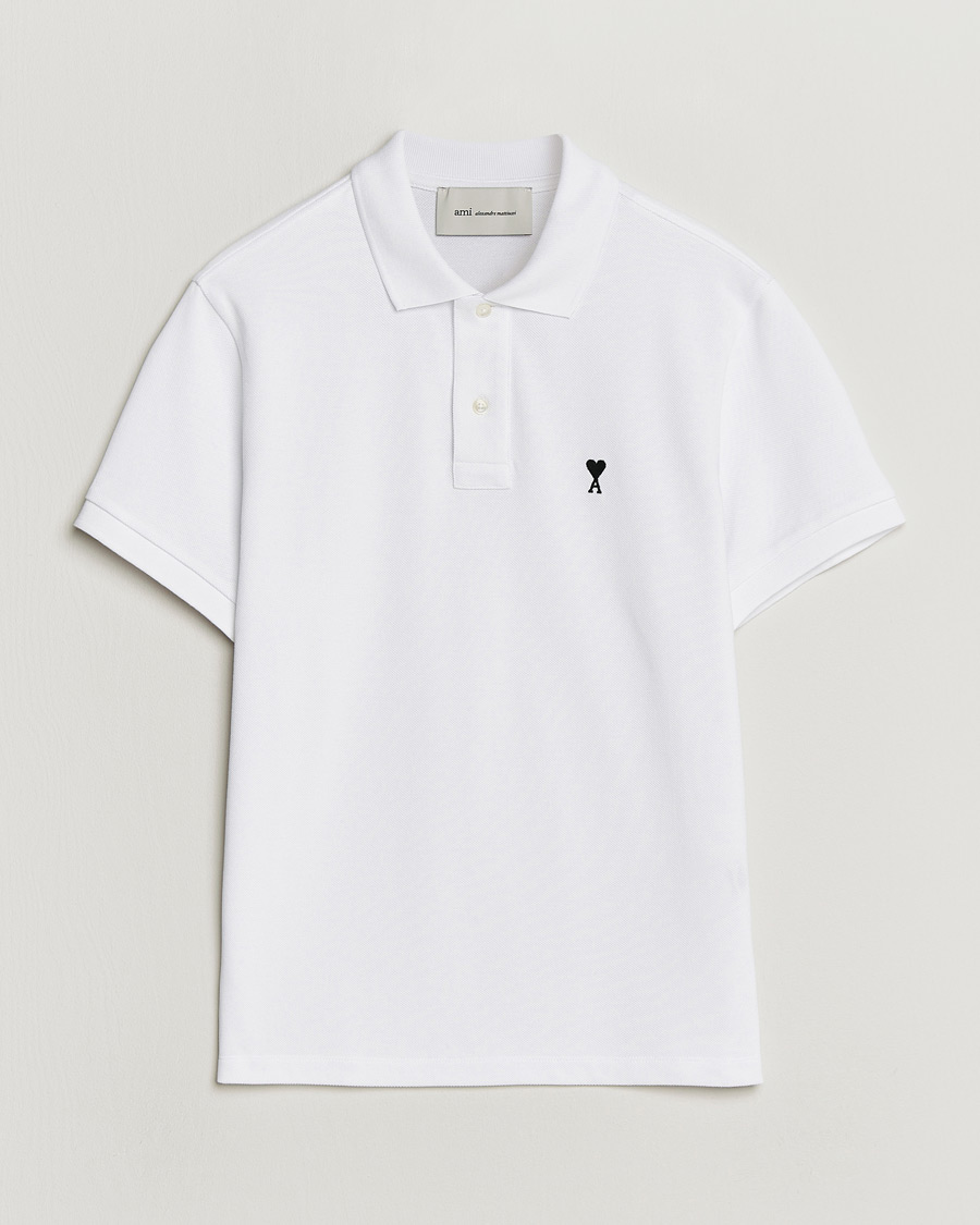 Herre | Pikéer | AMI | Contrast Heart Logo Polo White