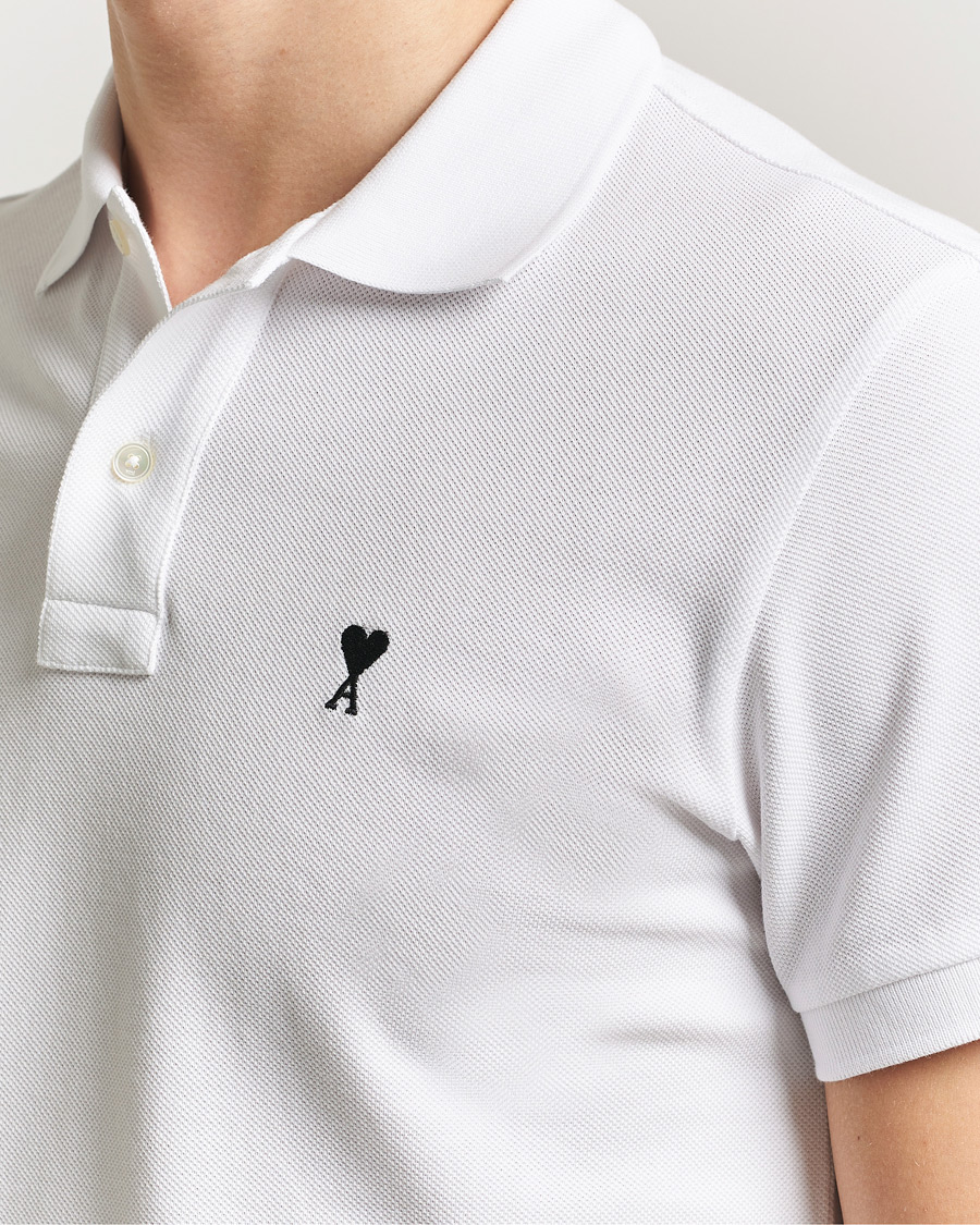 Herre | Pikéer | AMI | Contrast Heart Logo Polo White