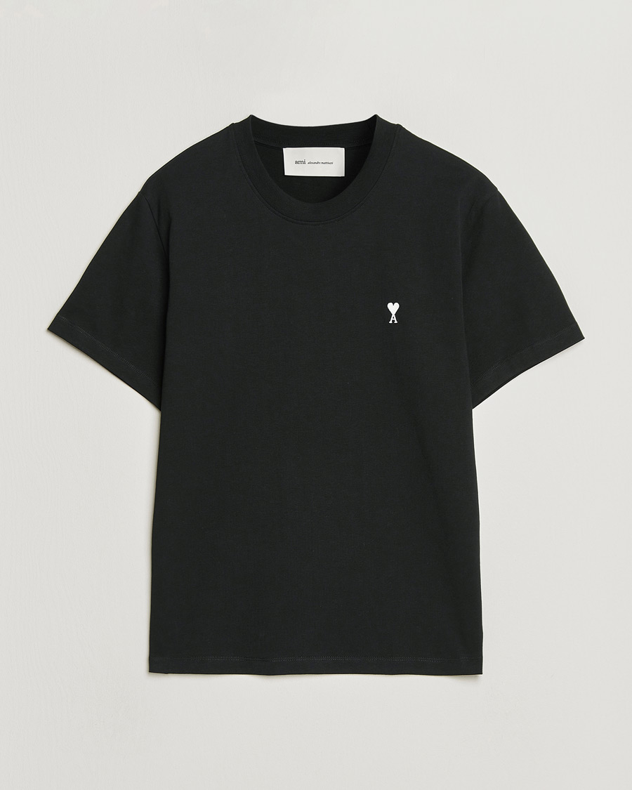 Herre | T-Shirts | AMI | Contrast Heart Logo T-Shirt Black