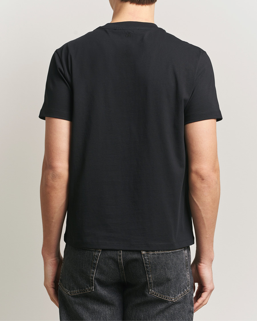 Herre | T-Shirts | AMI | Contrast Heart Logo T-Shirt Black
