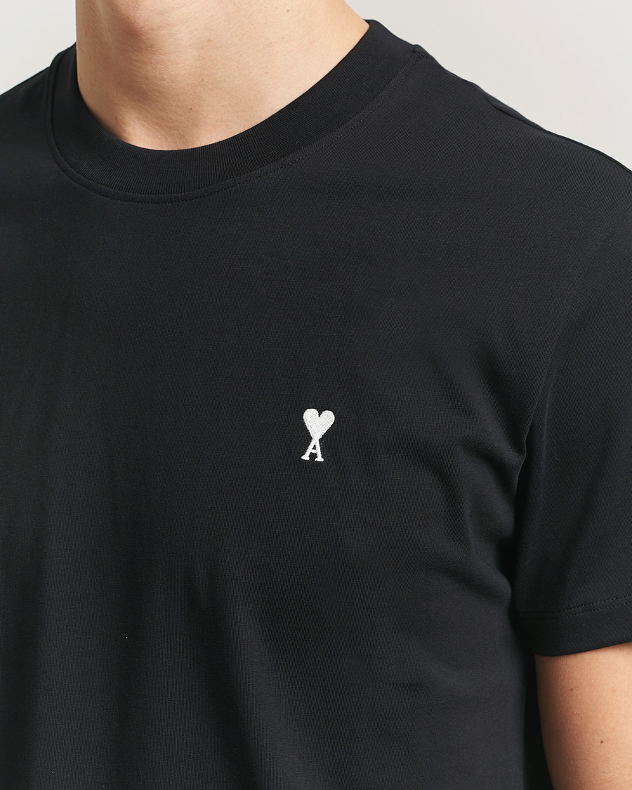 Herre | T-Shirts | AMI | Contrast Heart Logo T-Shirt Black