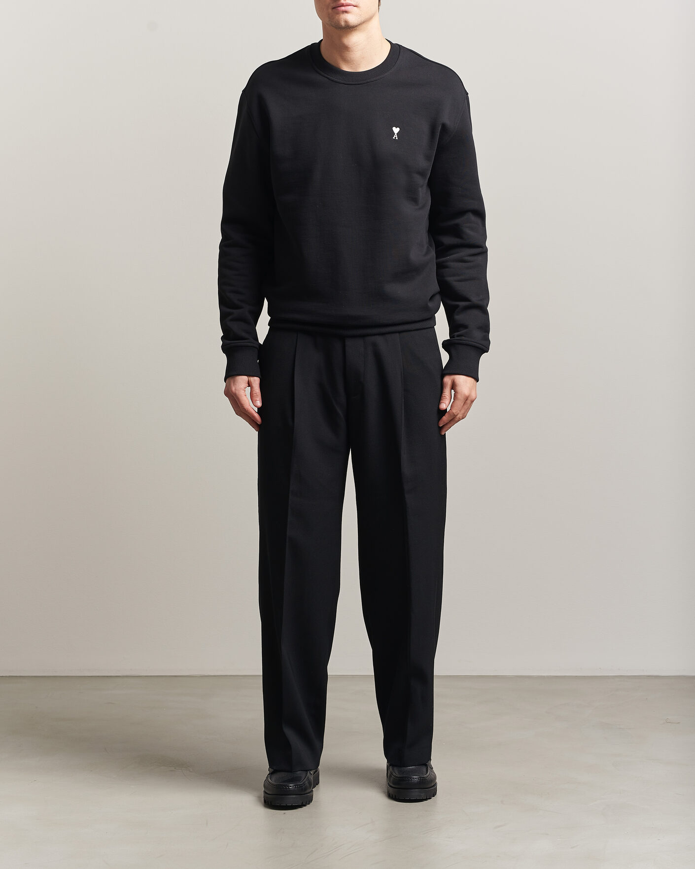 Herre | Gensere | AMI | Contrast Heart Logo Sweatshirt Black