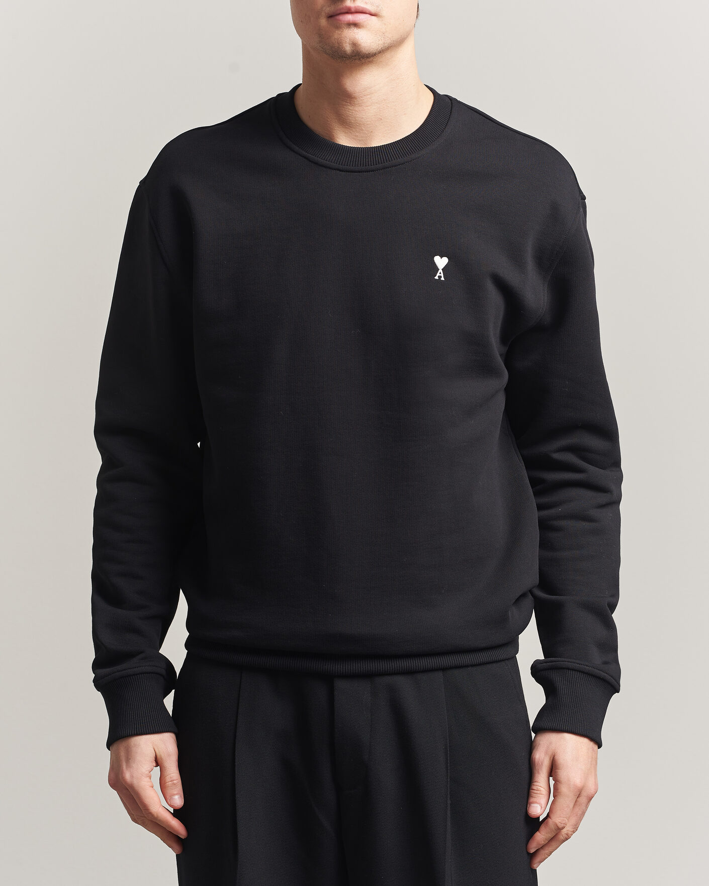 Herre | Gensere | AMI | Contrast Heart Logo Sweatshirt Black