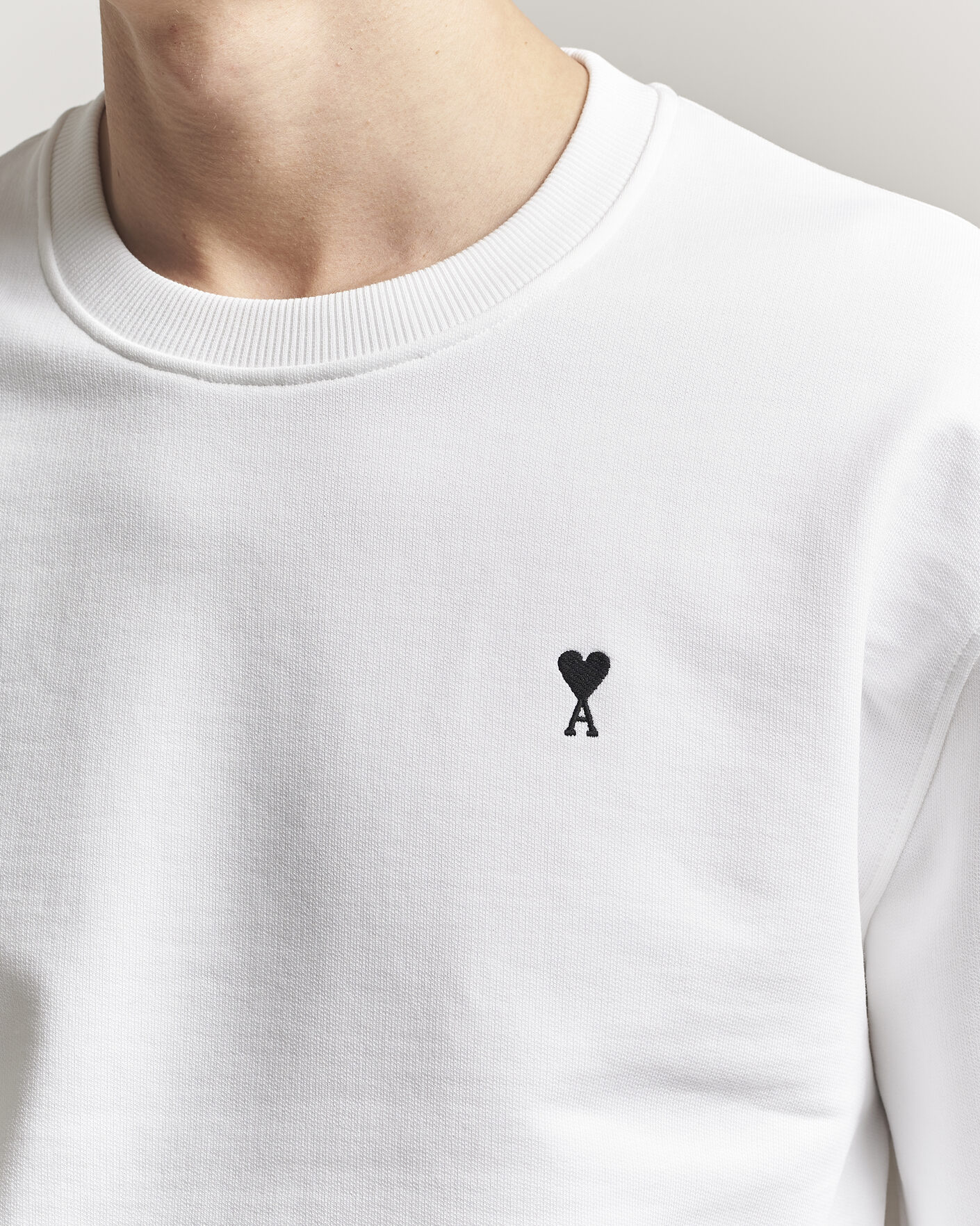 Herre | Gensere | AMI | Contrast Heart Logo Sweatshirt White