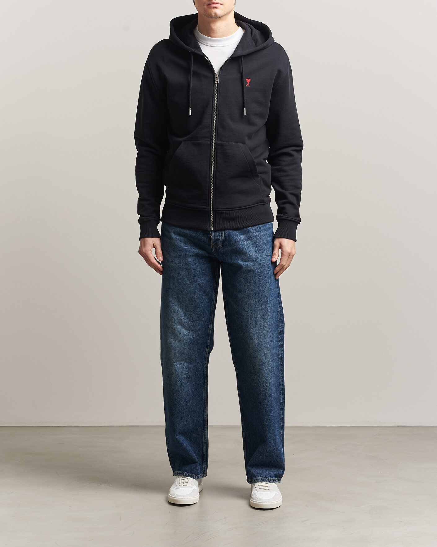 Herre | Gensere | AMI | Heart Logo Full Zip Hoodie Black