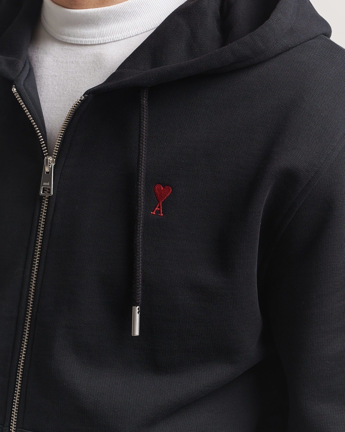 Herre | Gensere | AMI | Heart Logo Full Zip Hoodie Black