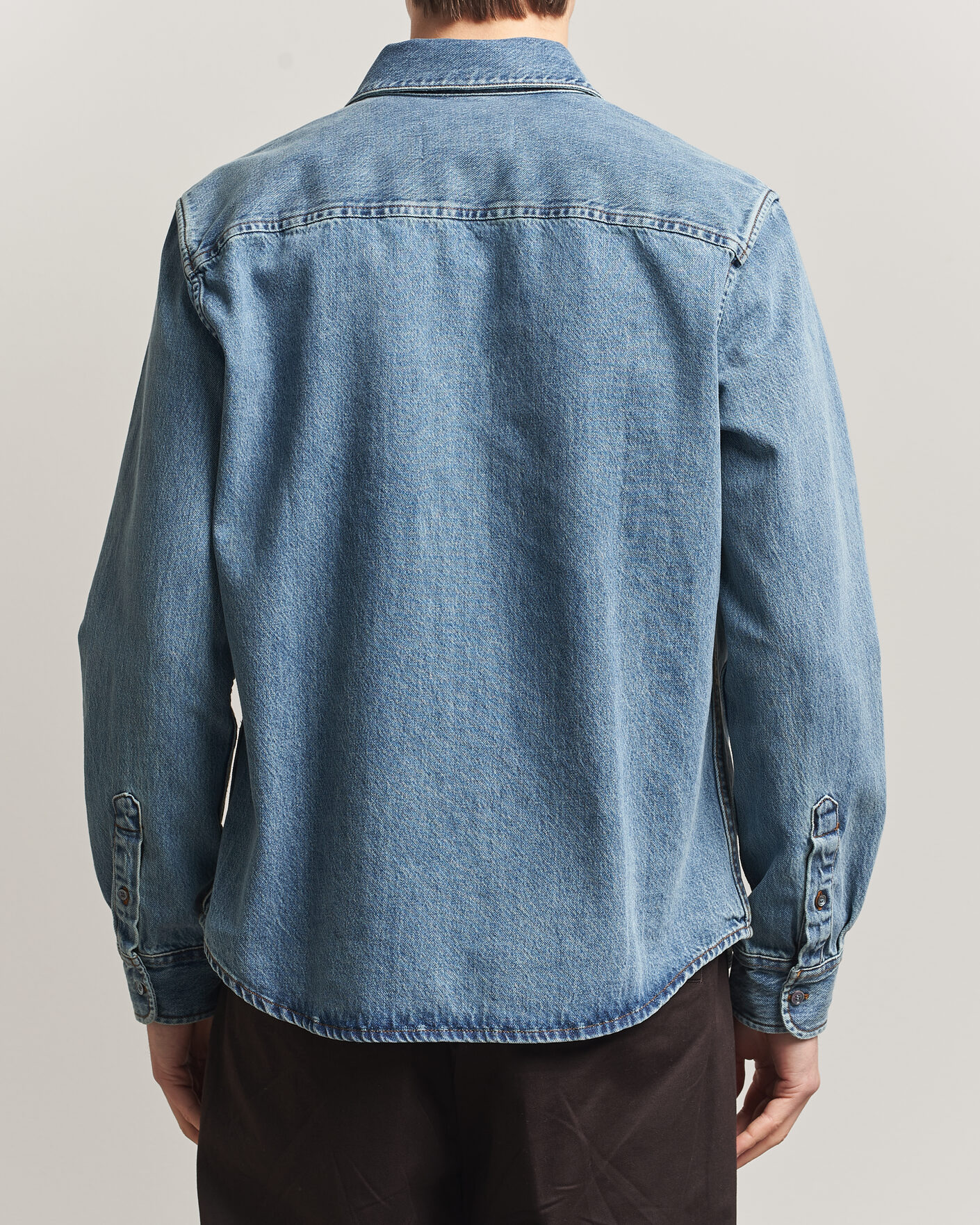 Herre | Skjorter | AMI | Denim Overshirt Used Blue