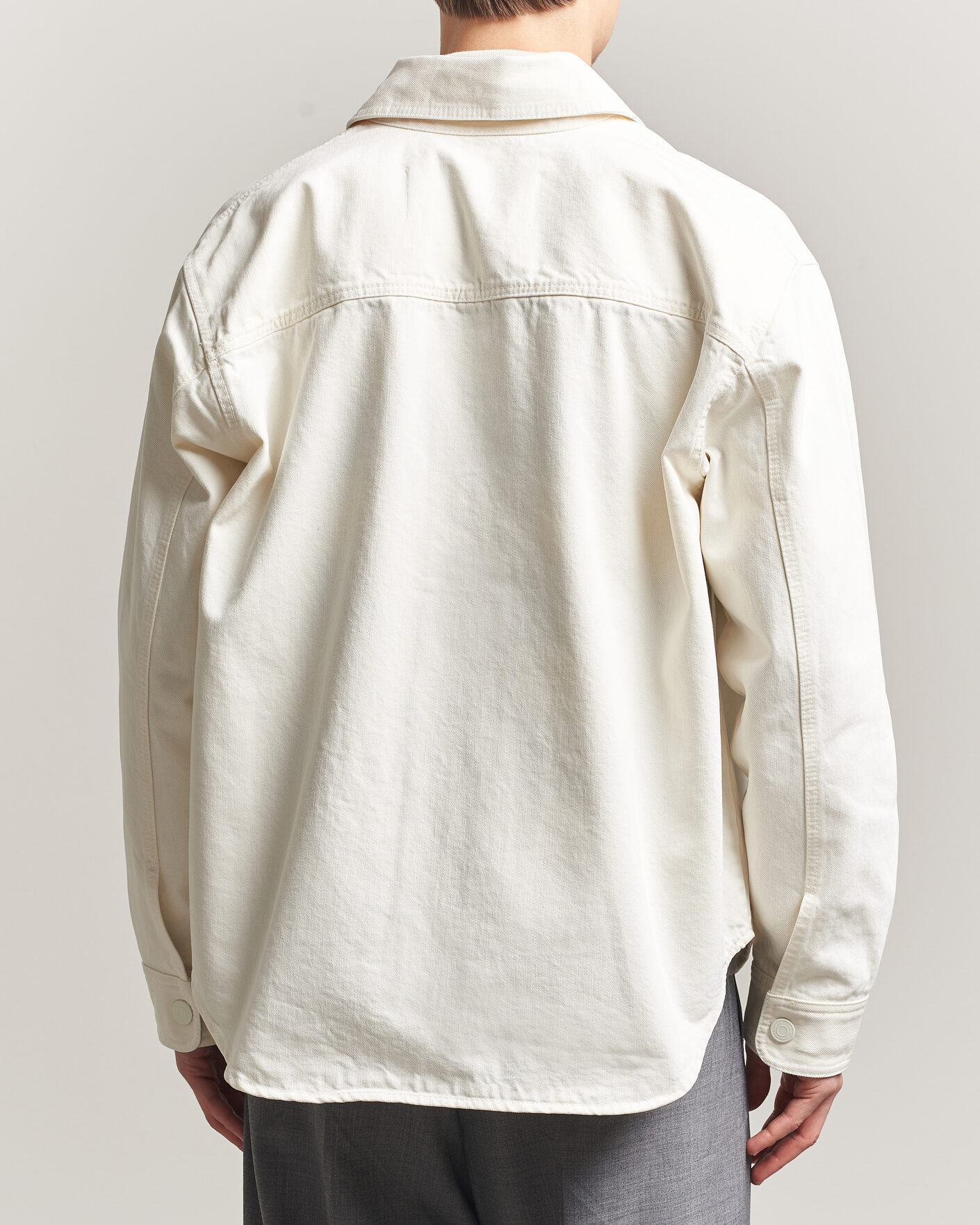 Herre | Skjorter | AMI | Cotton Twill Overshirt Creme
