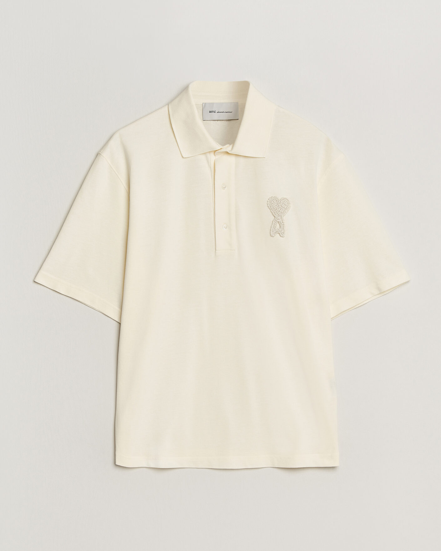 Herre | Pikéer | AMI | Knitted Heart Logo Polo Creme