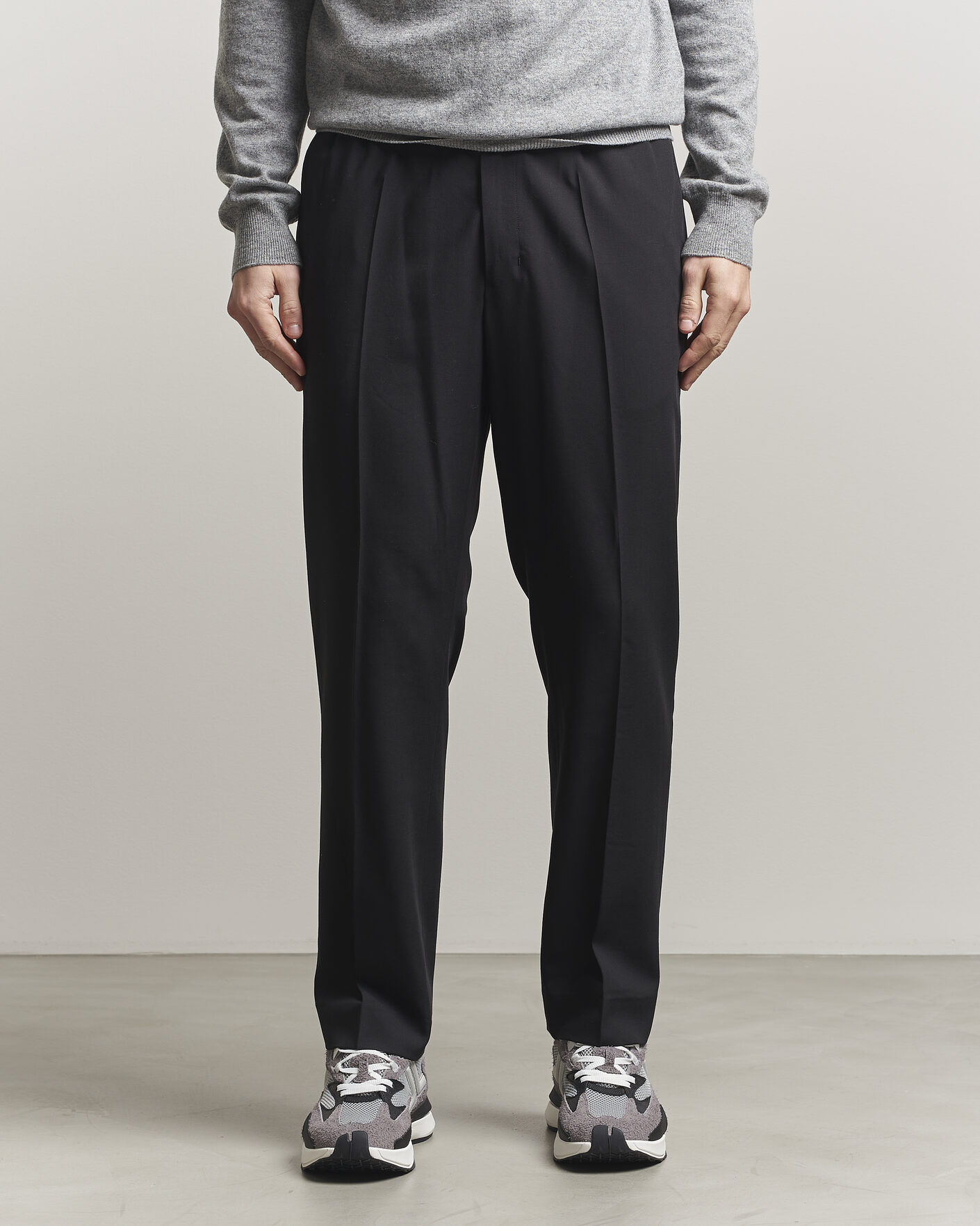 Herre | Bukser | AMI | Wool Drawstring Trousers Black