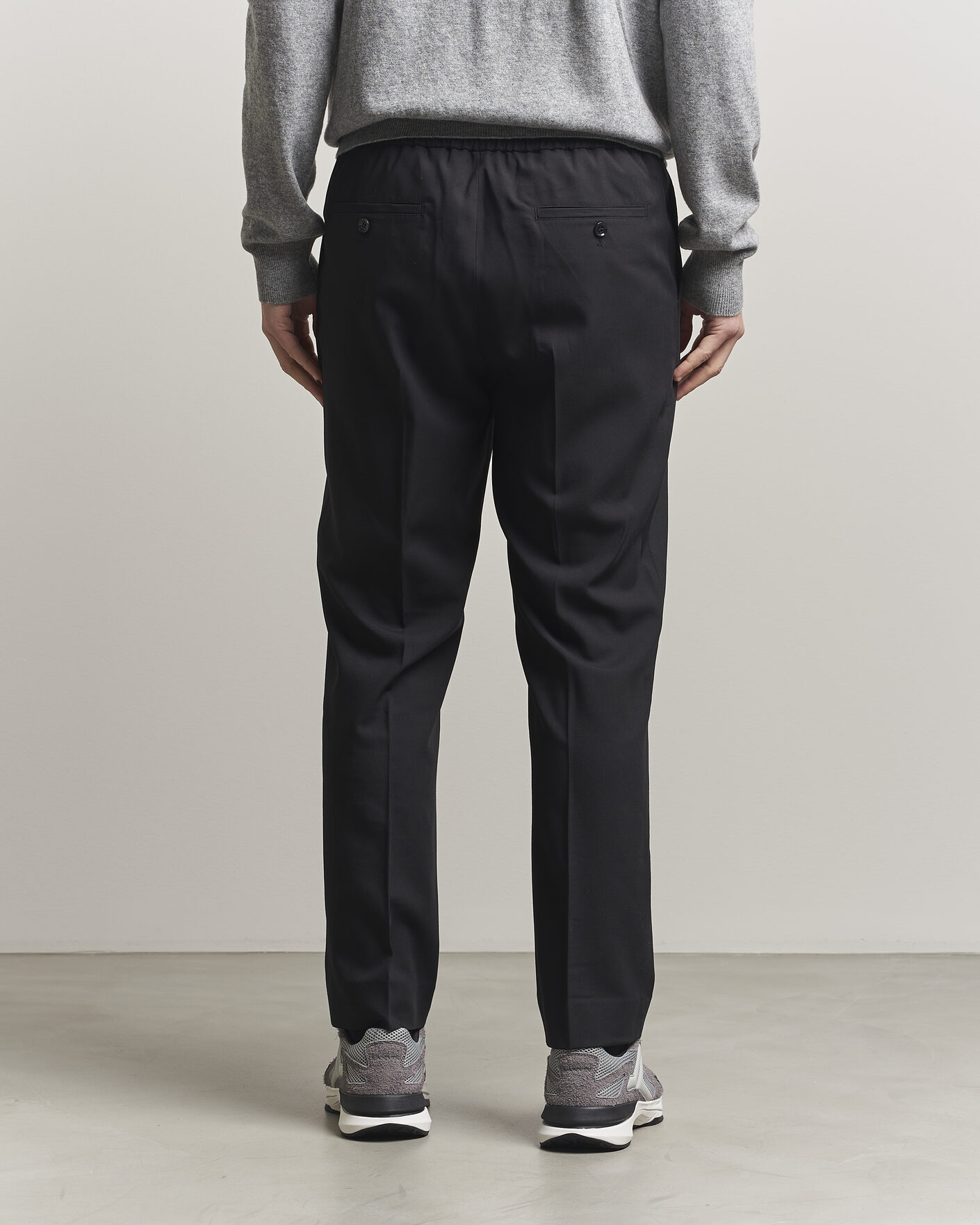 Herre | Bukser | AMI | Wool Drawstring Trousers Black