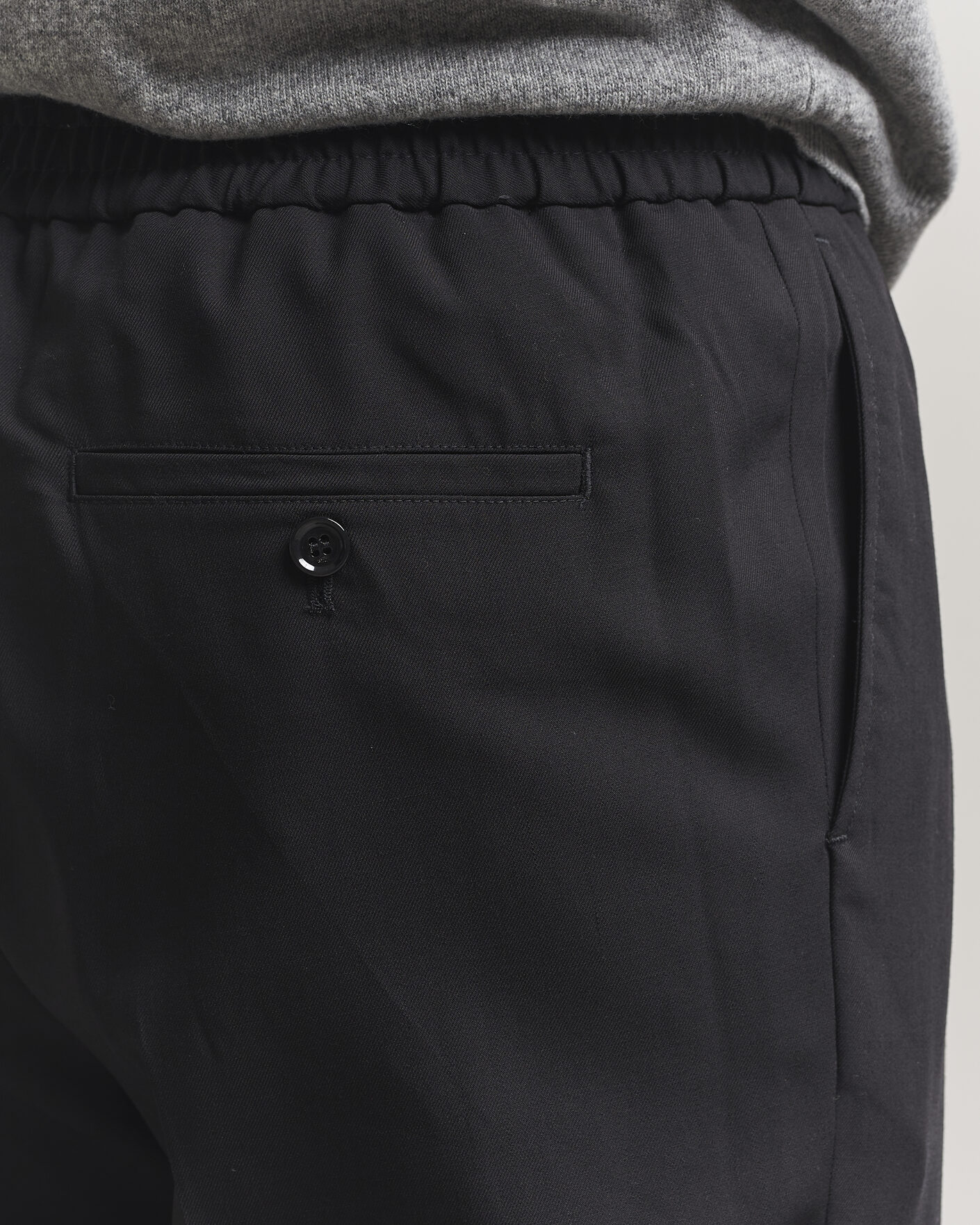 Herre | Bukser | AMI | Wool Drawstring Trousers Black