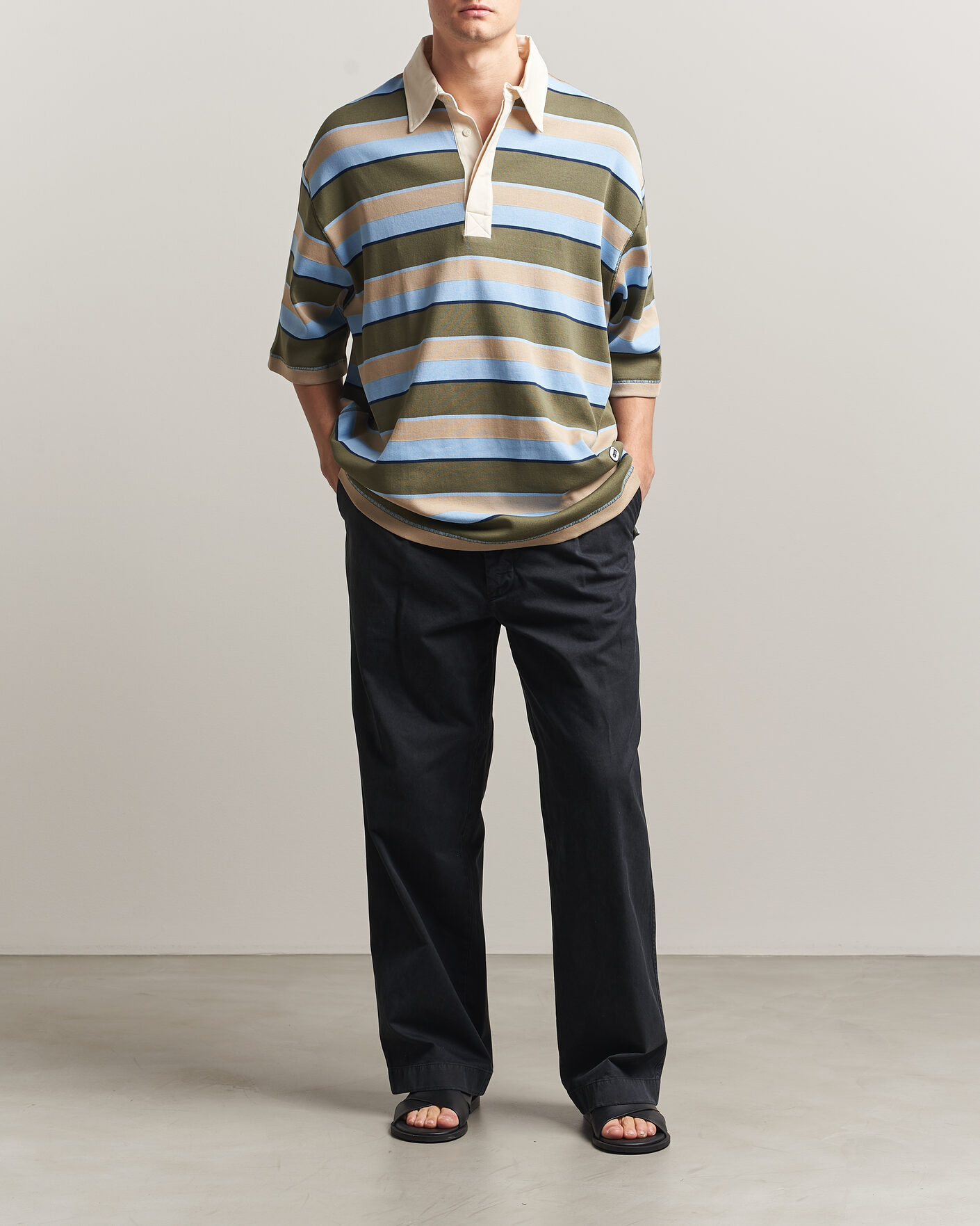 Herre | Pikéer | AMI | Oversize Fit Striped Polo Multi