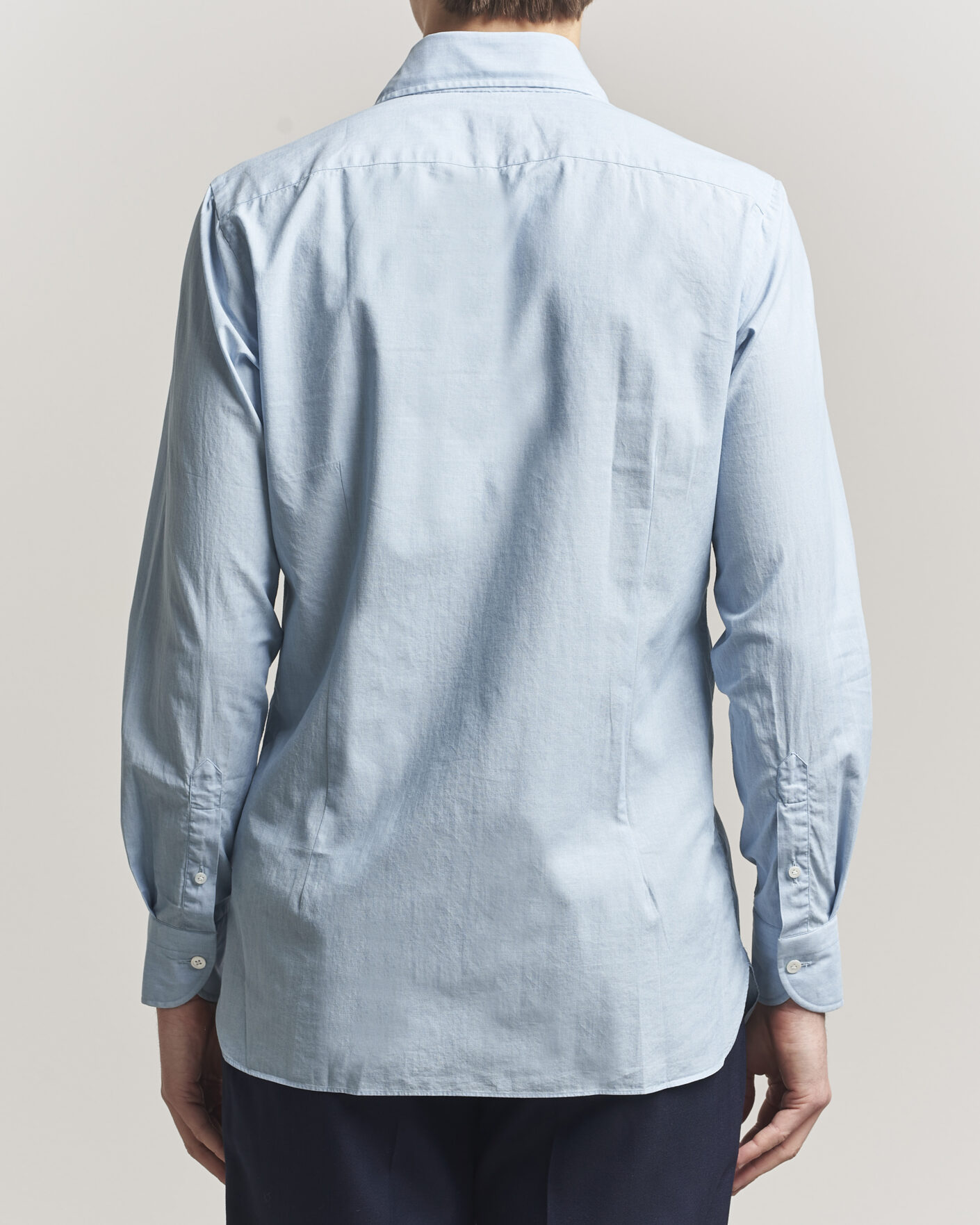 Herre | Skjorter | 100Hands | Light Cotton Voile Denim Shirt Blue