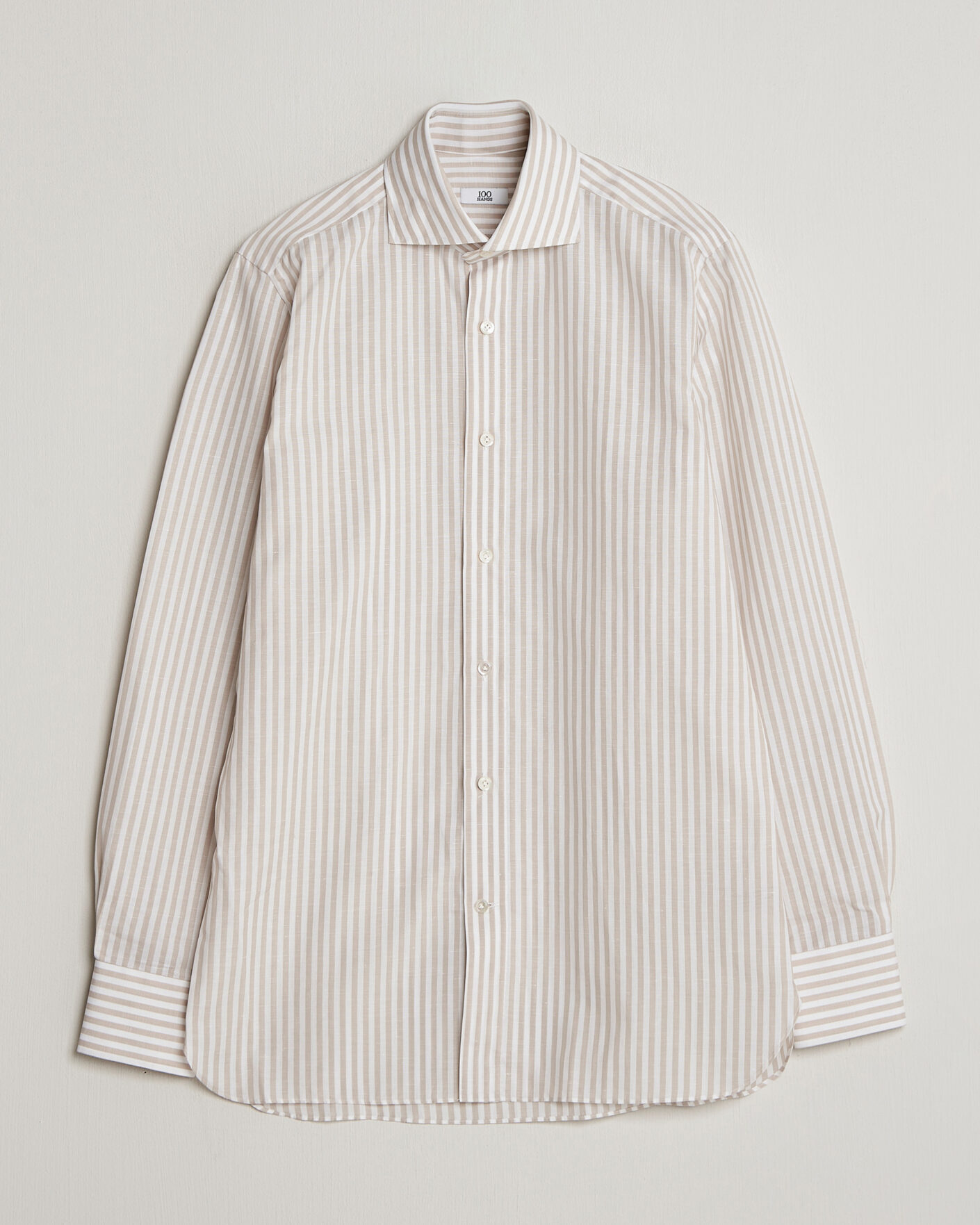 Herre | Skjorter | 100Hands | Cotton/Linen Bengal Stripe Shirt Light Brown