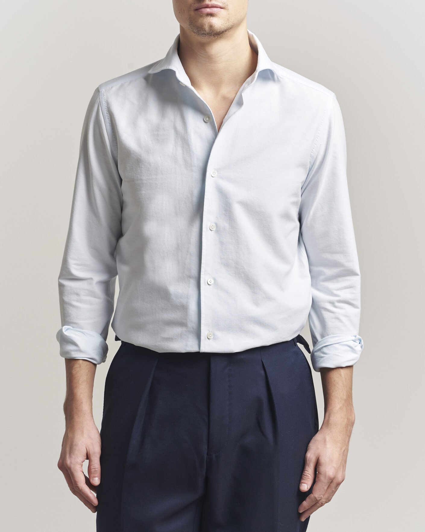Herre | Skjorter | 100Hands | Washed Oxford Shirt Light Blue