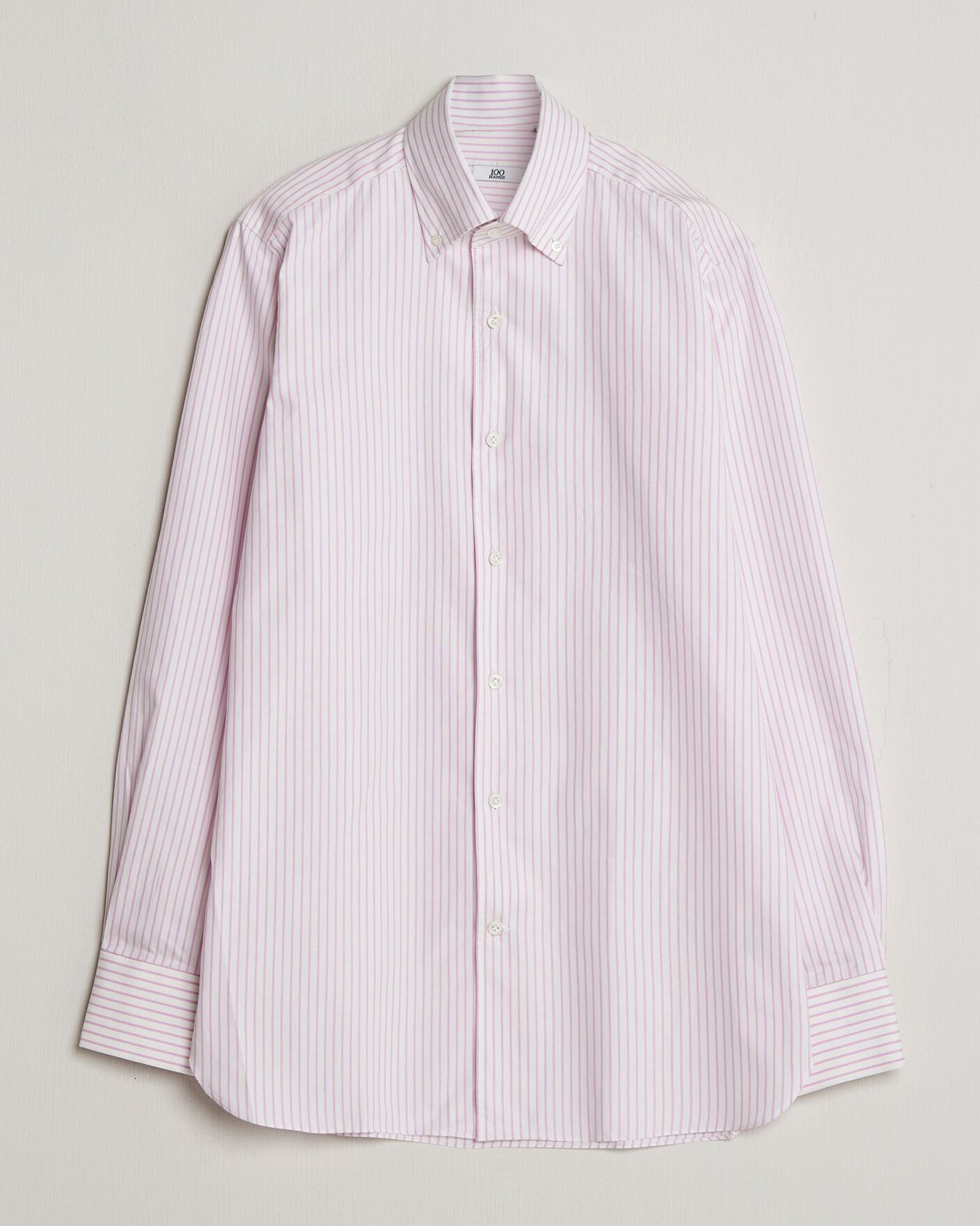 Herre | Skjorter | 100Hands | Washed Striped Oxford Shirt Lavender