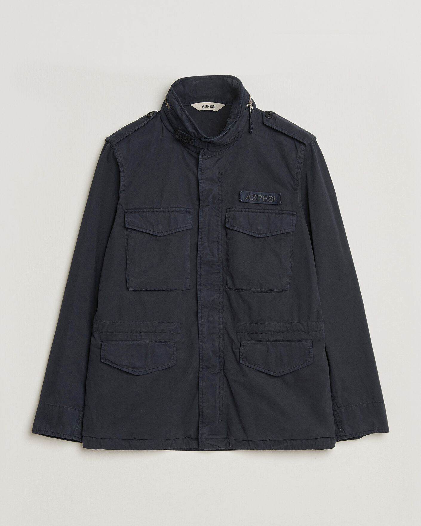 Herre | Jakker | Aspesi | Washed Cotton Field Jacket Navy