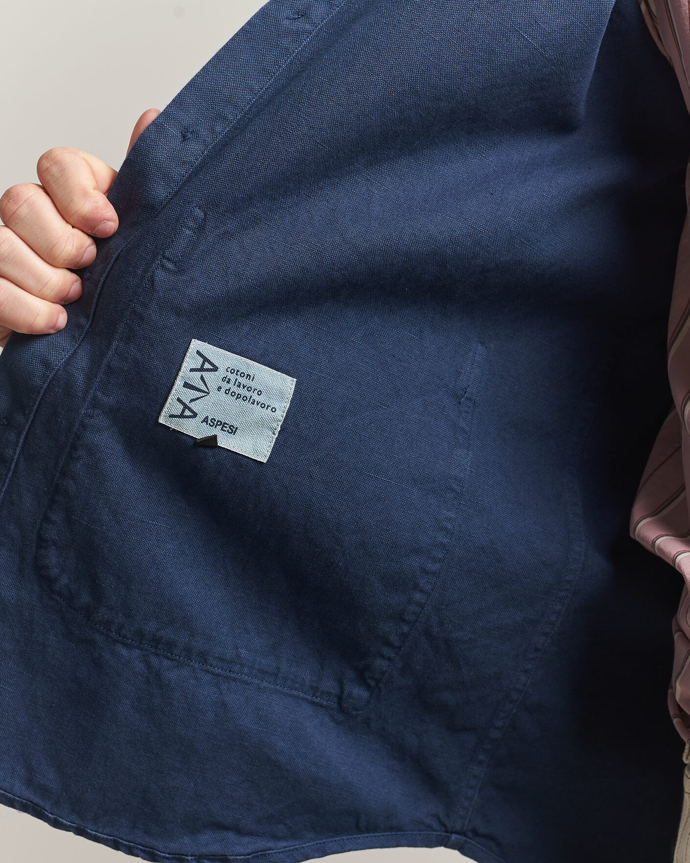 Herre | Jakker | Aspesi | Garment Dyed Utility Shirt Dark Blue