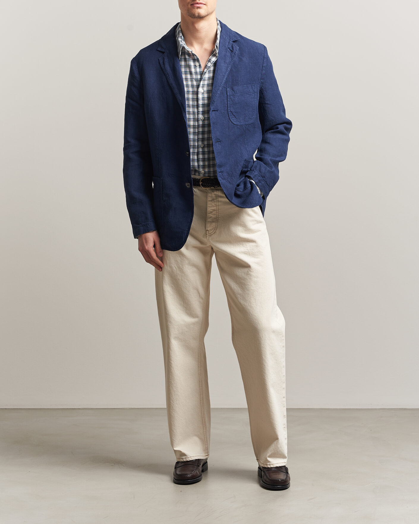 Herre | Dressjakker | Aspesi | Samuraki Linen Blazer Navy