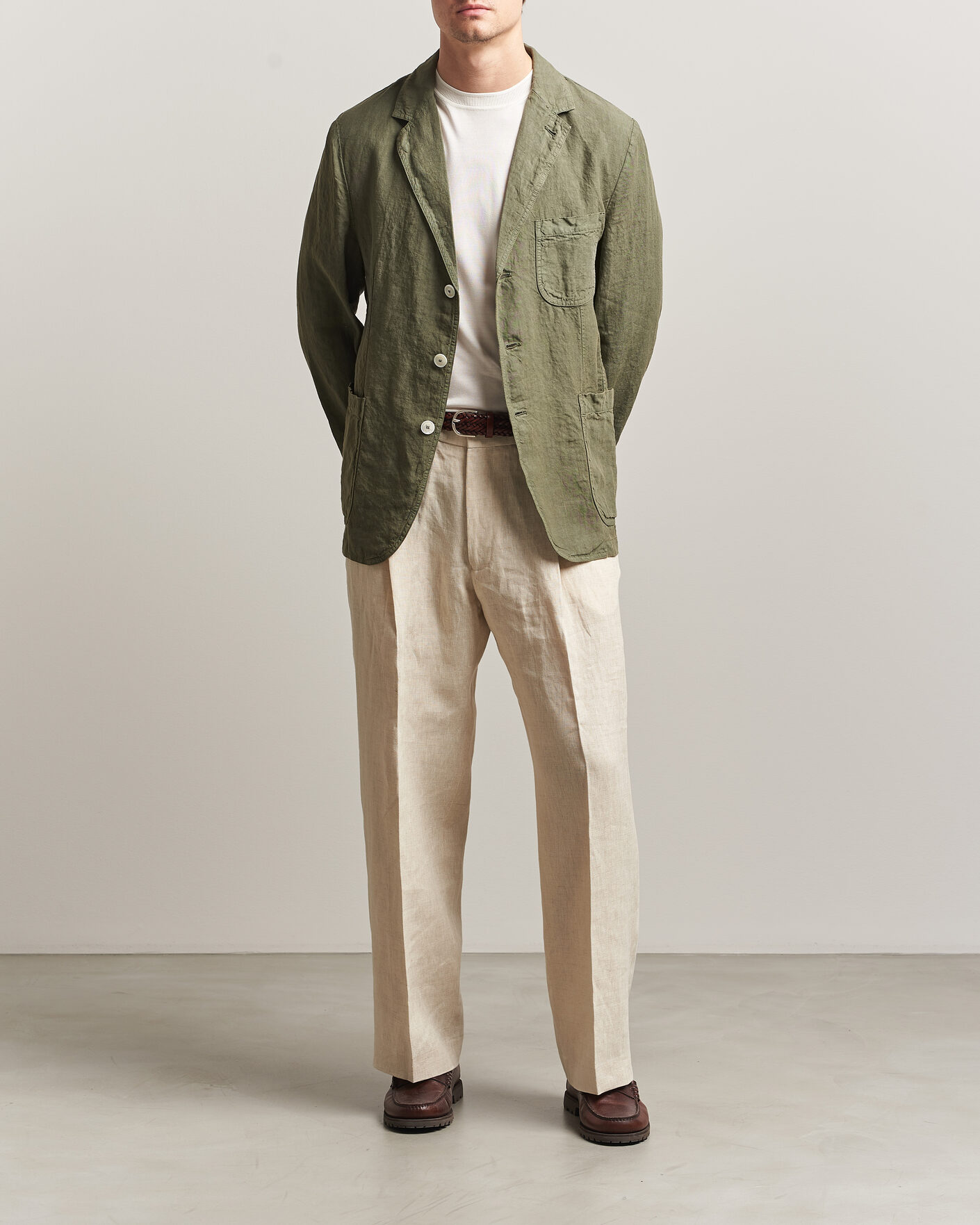 Herre | Dressjakker | Aspesi | Samuraki Linen Blazer Military