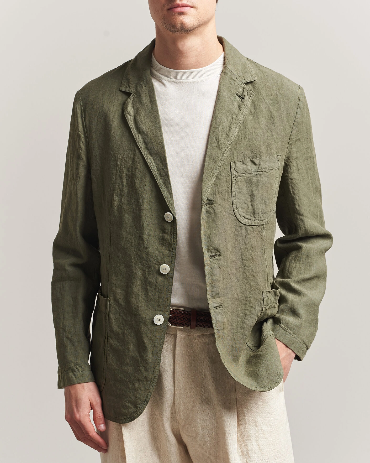 Herre | Dressjakker | Aspesi | Samuraki Linen Blazer Military
