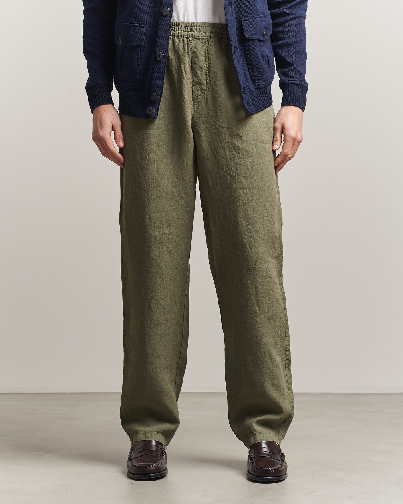 Herre | Bukser | Aspesi | Ventura Linen Pants Military