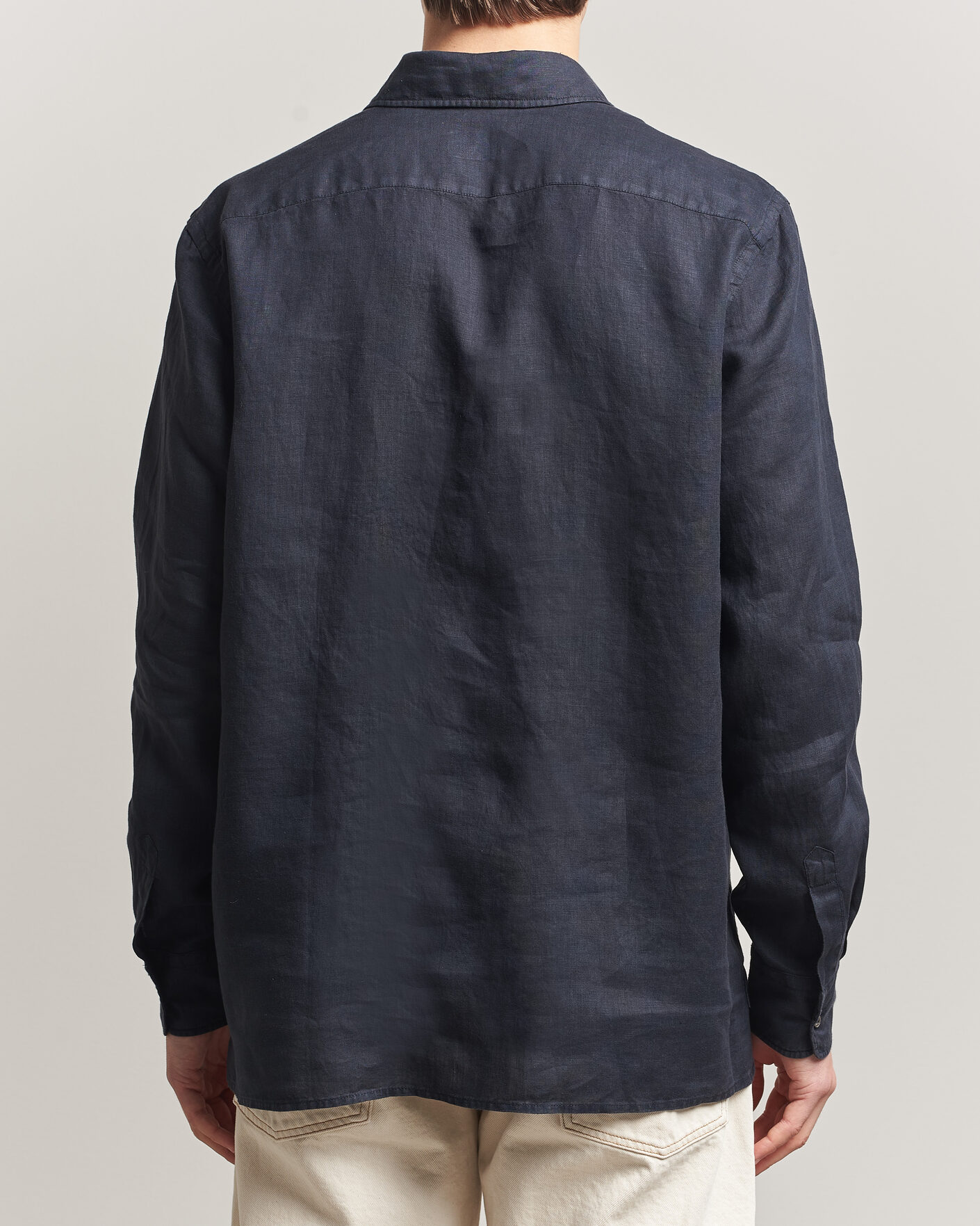 Herre | Skjorter | Aspesi | Popover Linen Shirt Navy