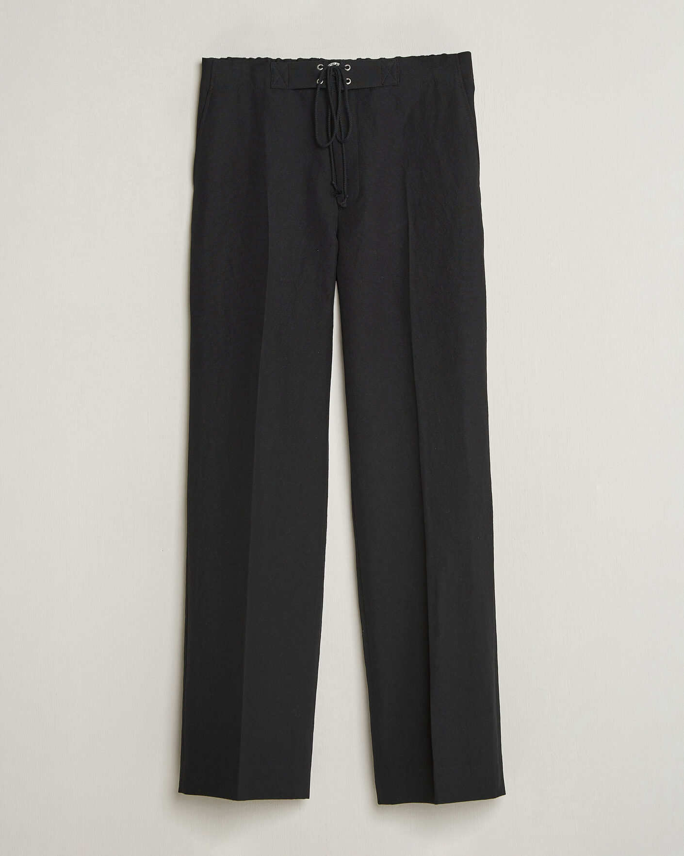 Herre | Bukser | Auralee | Wool/Linen Ox Drawstring Pants Black
