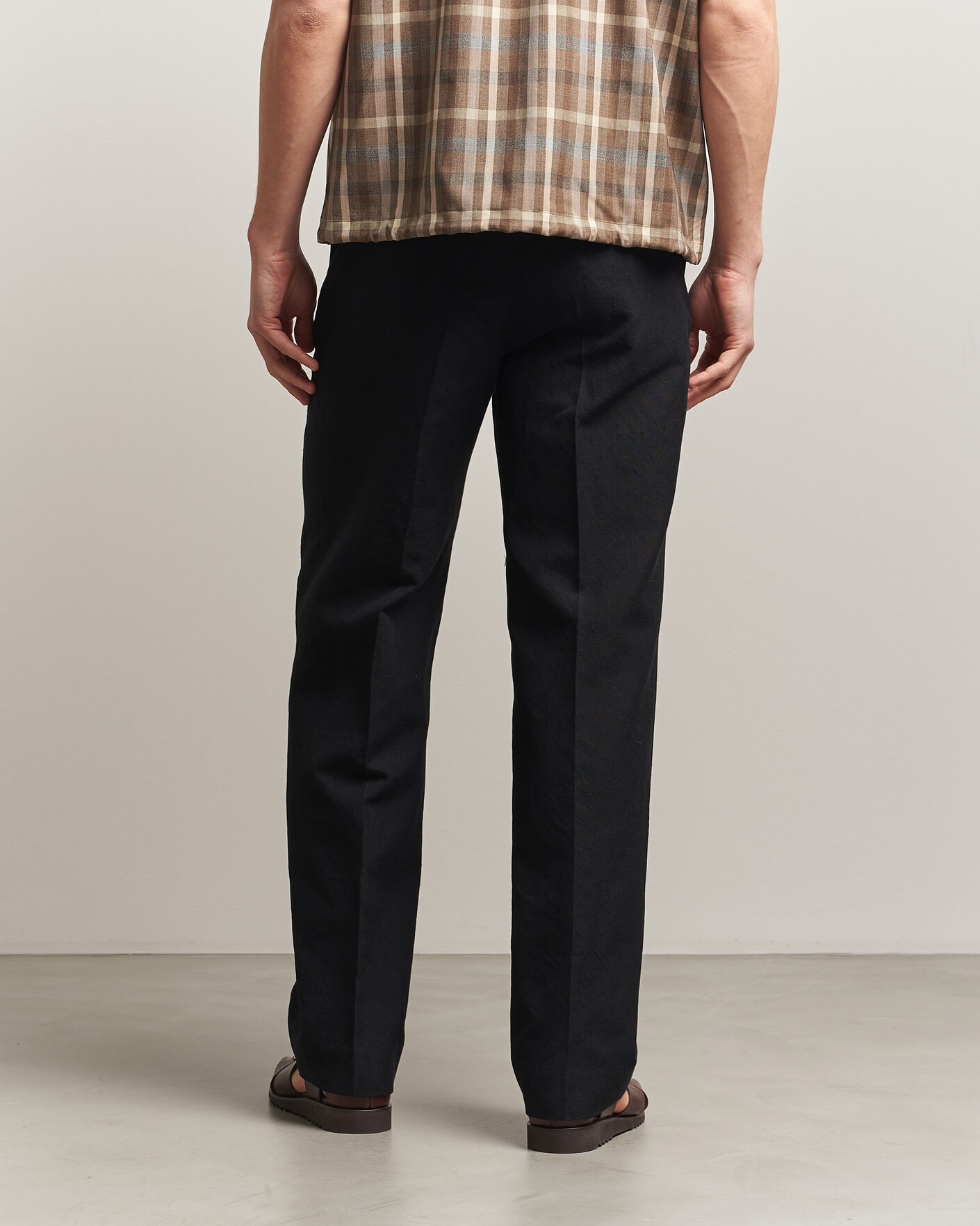 Herre | Bukser | Auralee | Wool/Linen Ox Drawstring Pants Black