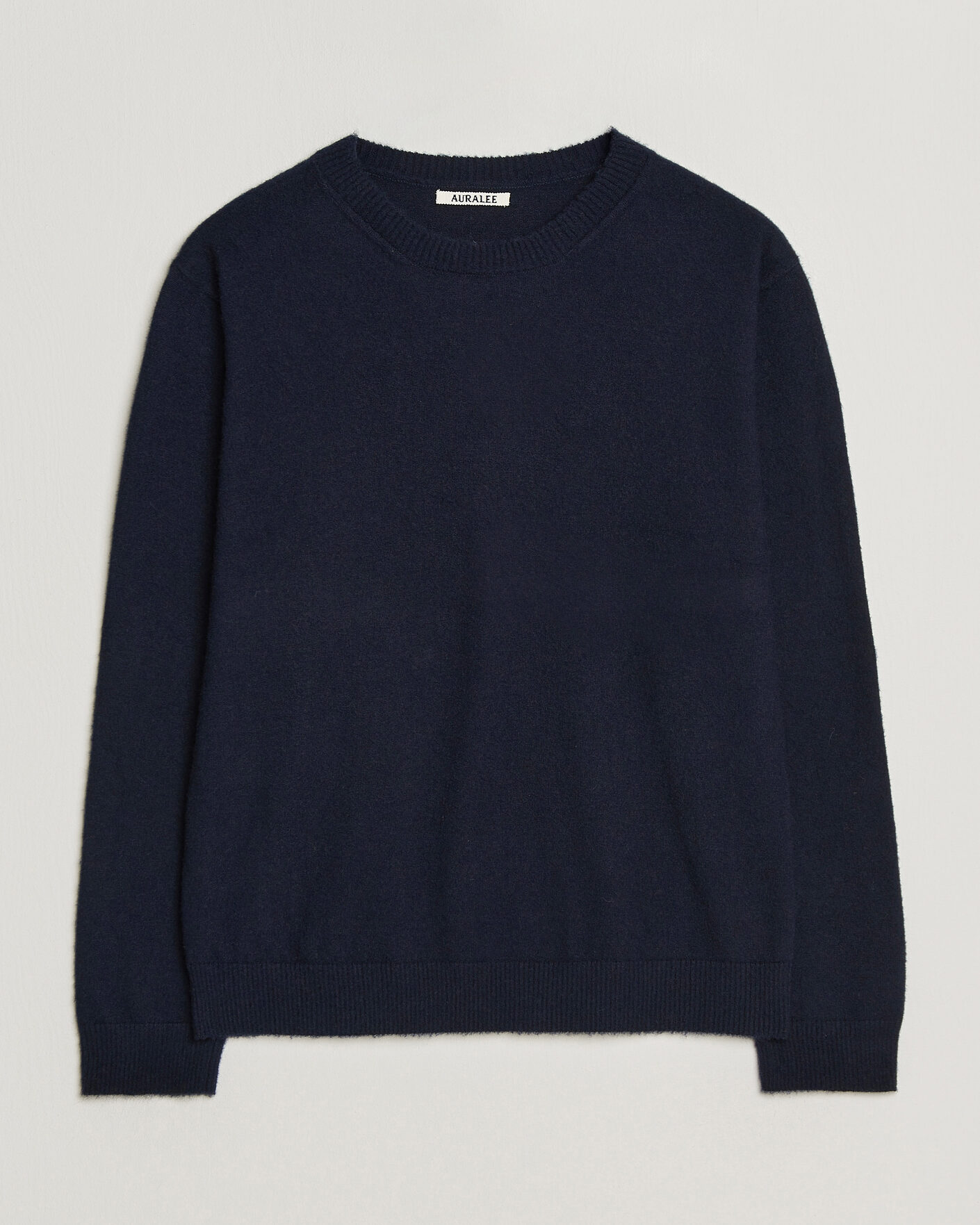 Herre | Gensere | Auralee | Brushed Cashmere/Cotton Crew Neck Navy