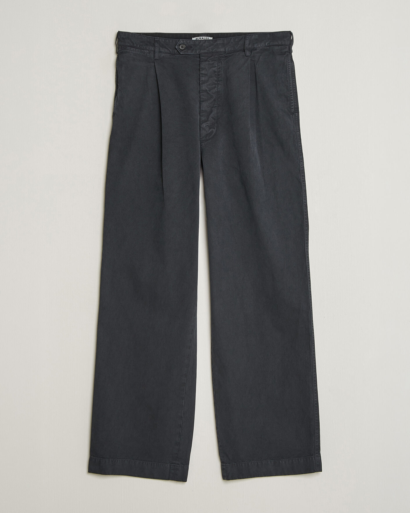 Herre | Bukser | Auralee | Garment Dyed Finx Chinos Black