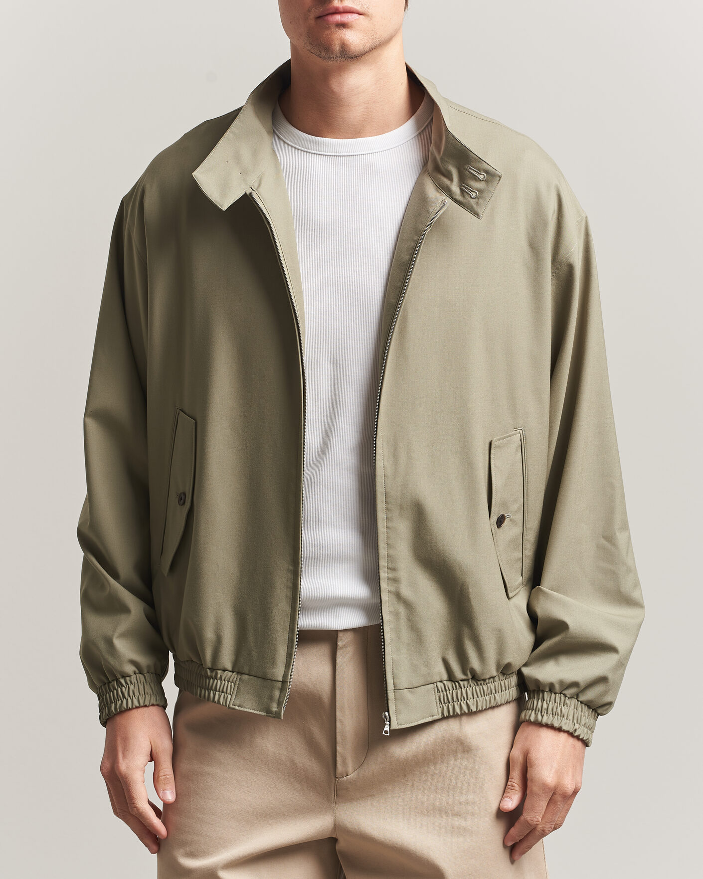 Herre | Jakker | Auralee | Wool Zip Bomber Jacket Light Khaki