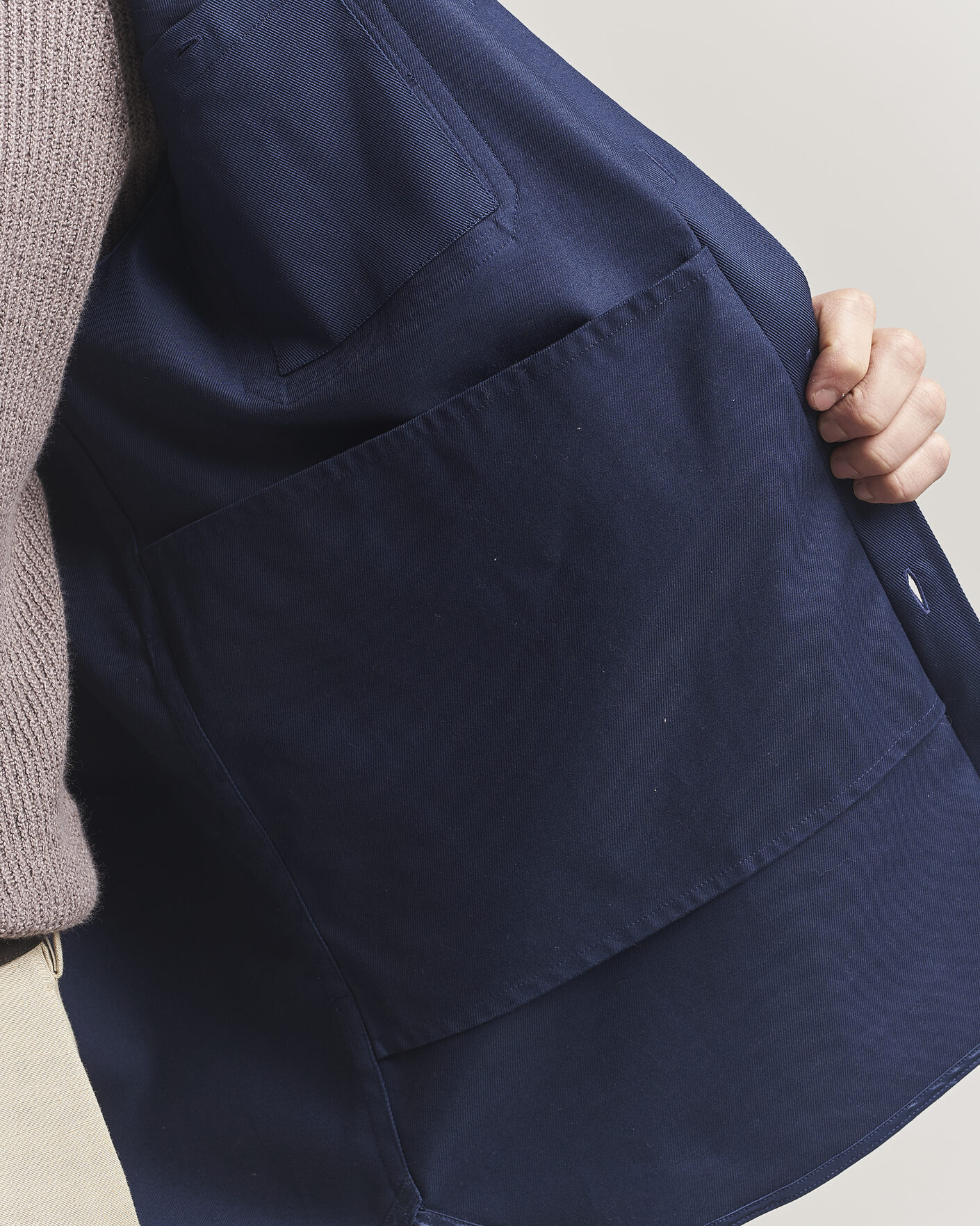 Herre | Skjorter | Caruso | Twill Cotton Overshirt Navy