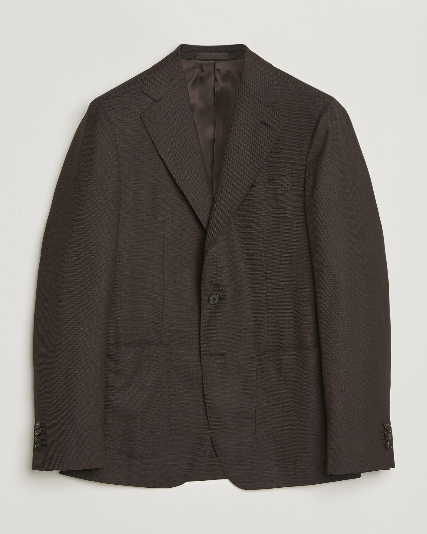Herre | Dressjakker | Caruso | Aida Wool Hopsack Blazer Dark Brown