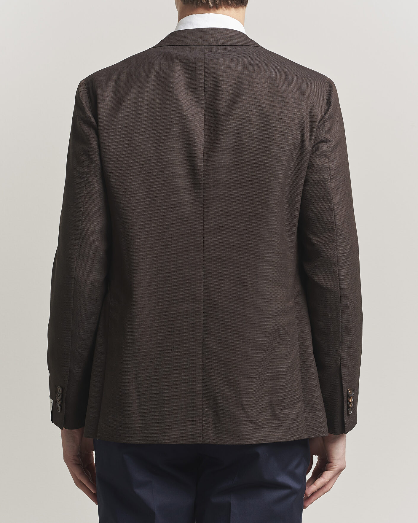 Herre | Dressjakker | Caruso | Aida Wool Hopsack Blazer Dark Brown