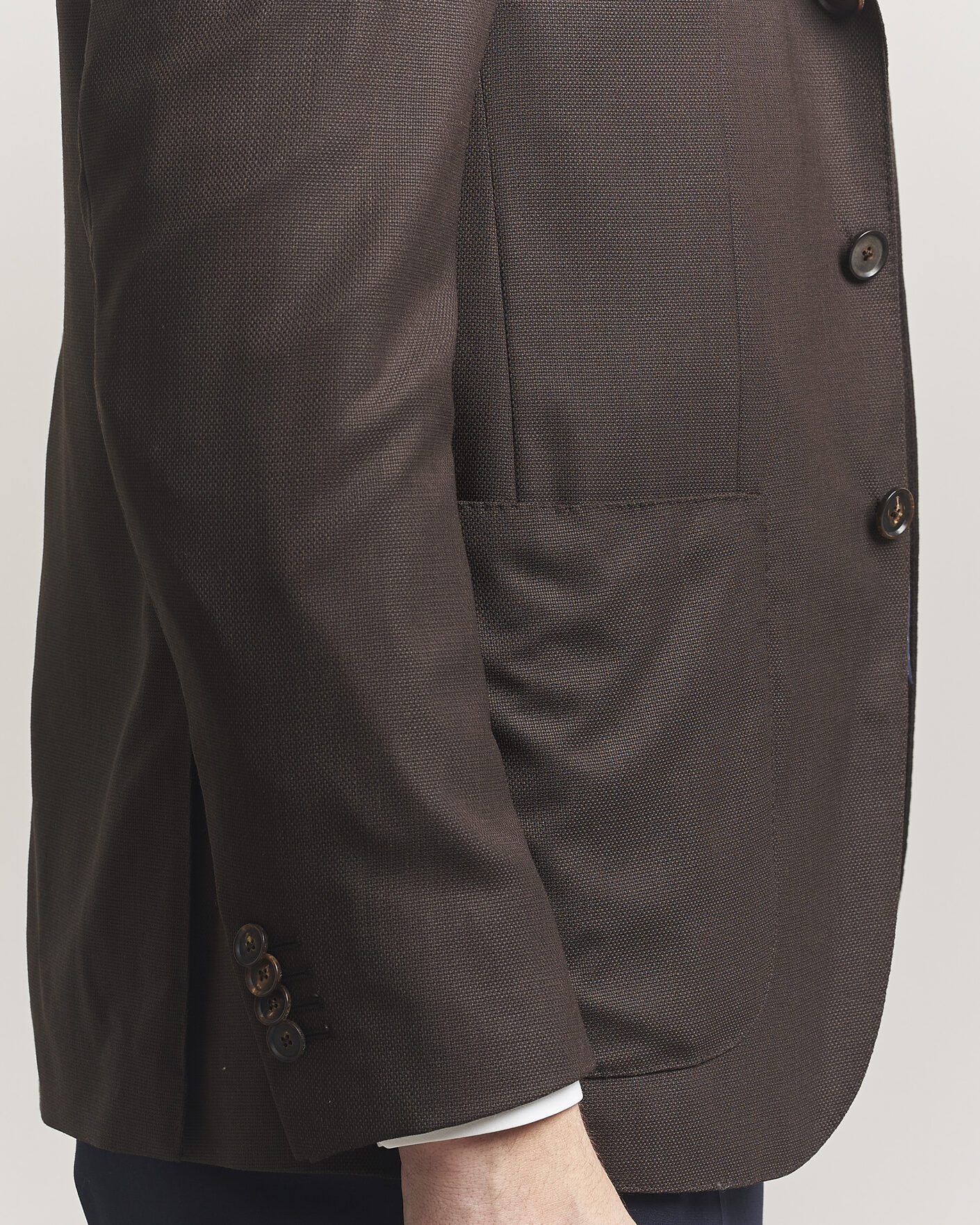 Herre | Dressjakker | Caruso | Aida Wool Hopsack Blazer Dark Brown