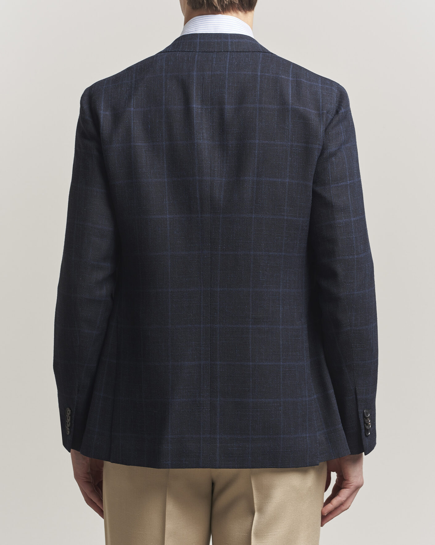 Herre | Dressjakker | Caruso | Aida Wool Hopsack Blazer Navy Check