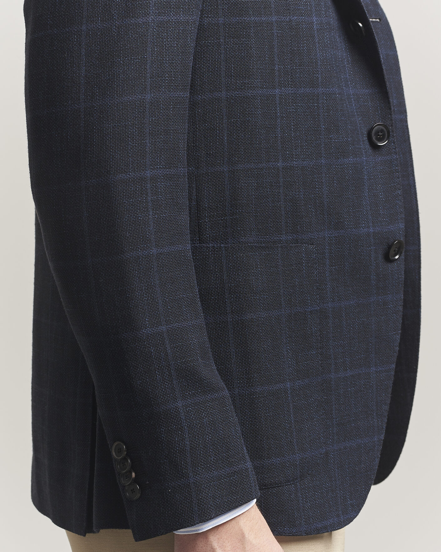 Herre | Dressjakker | Caruso | Aida Wool Hopsack Blazer Navy Check