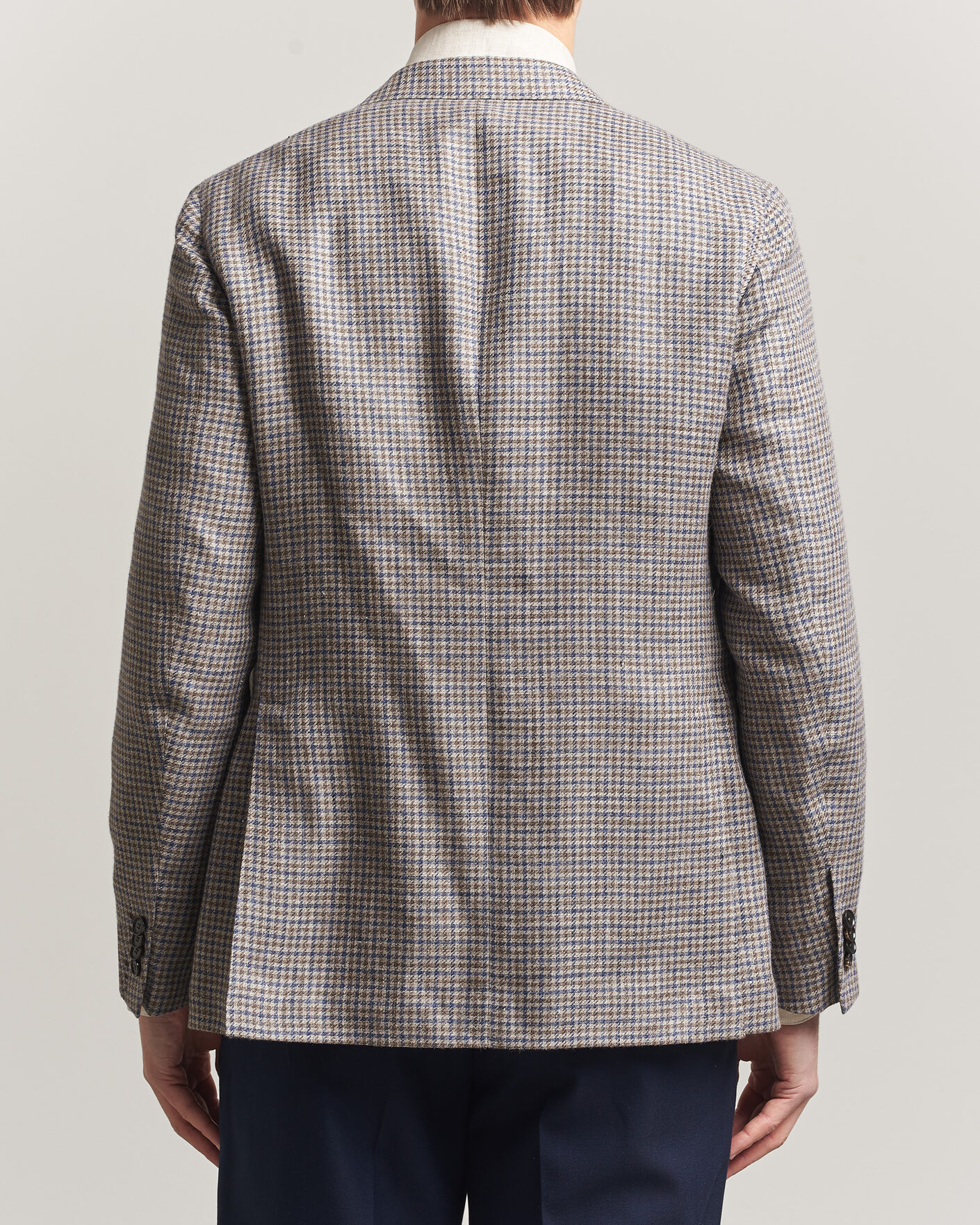 Herre | Dressjakker | Caruso | Aida Linen/Wool Blazer Navy/Grey Check