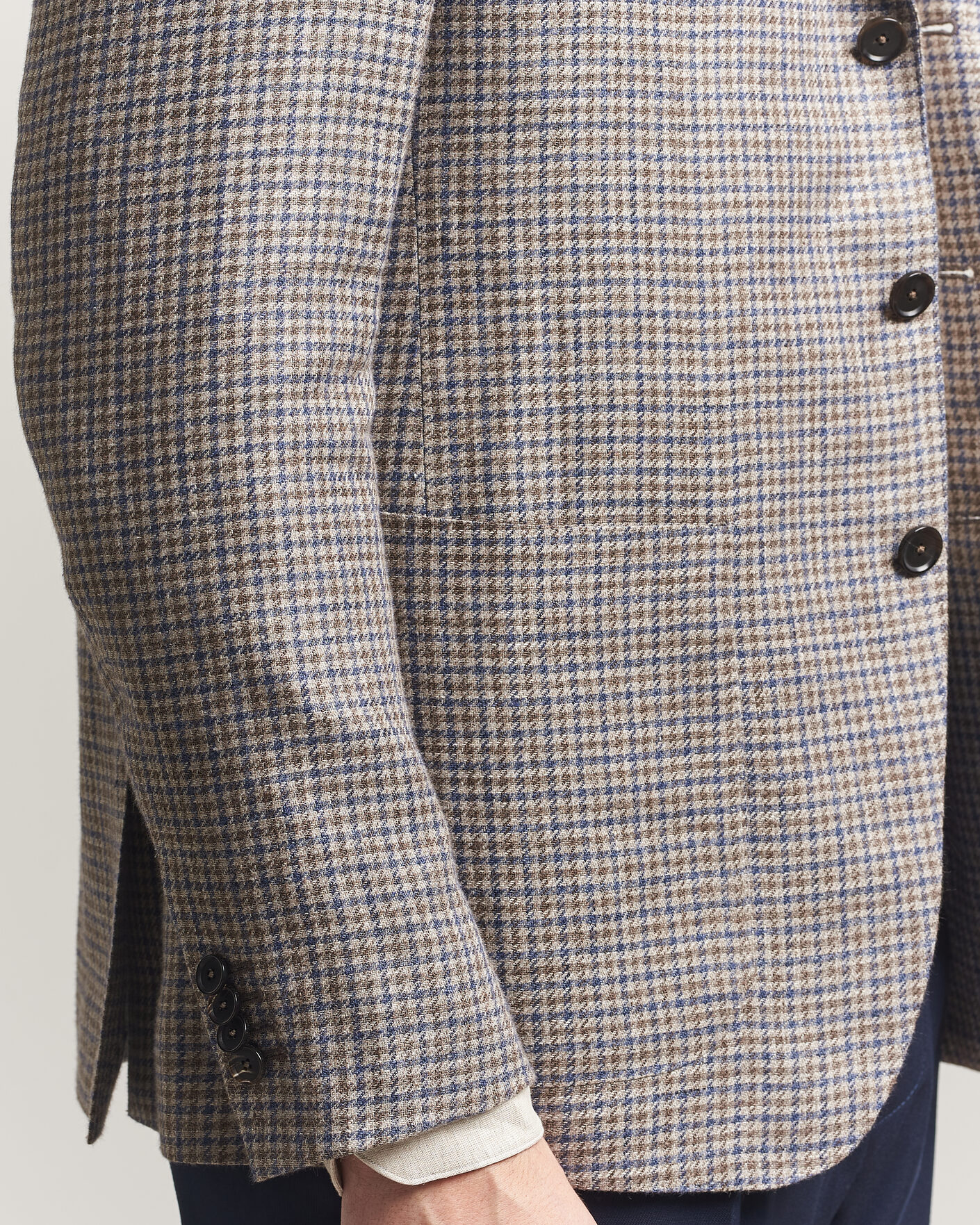 Herre | Dressjakker | Caruso | Aida Linen/Wool Blazer Navy/Grey Check