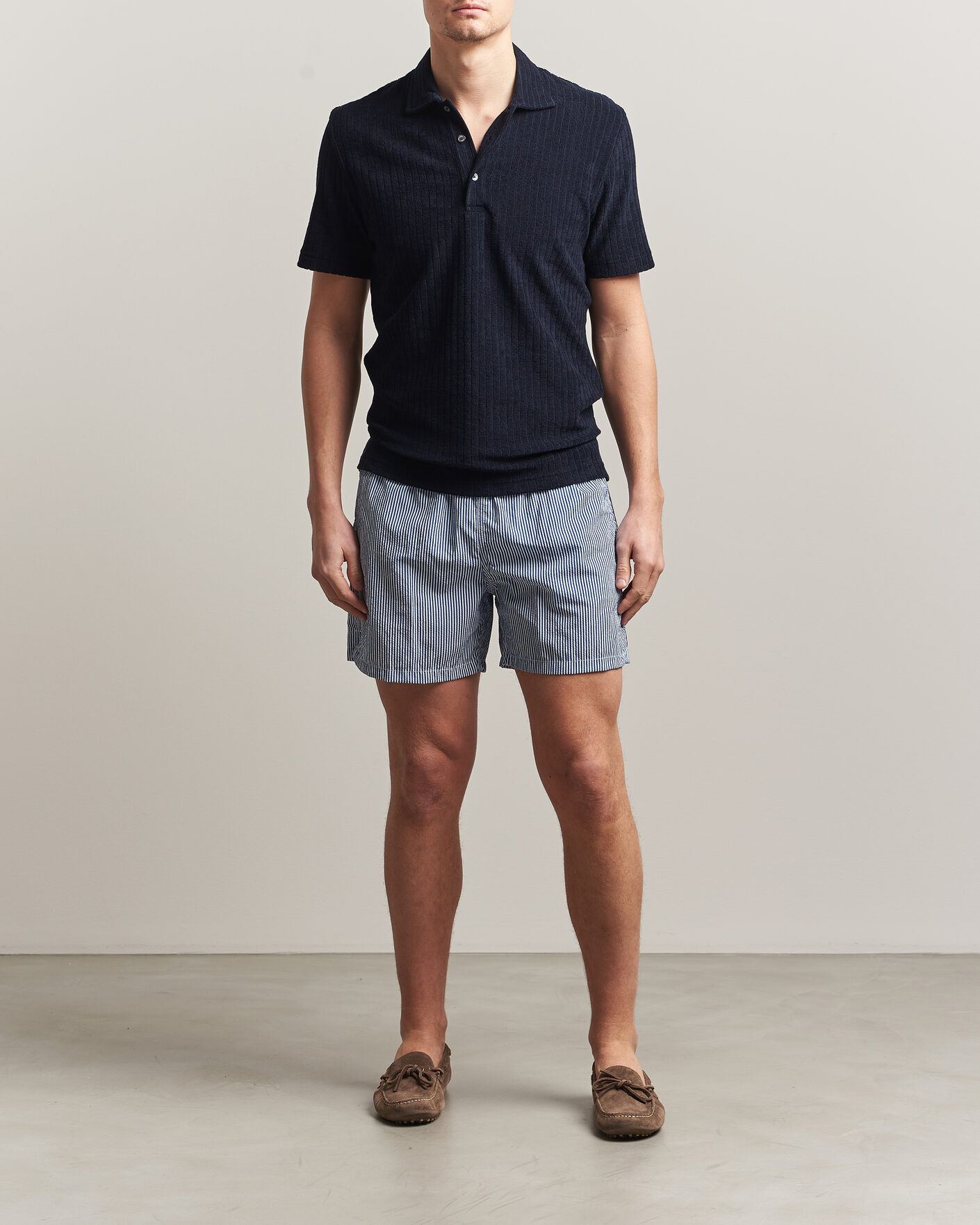 Herre | Badeshorts | Fedeli | Madeira Swim Trunk Blue Stripes