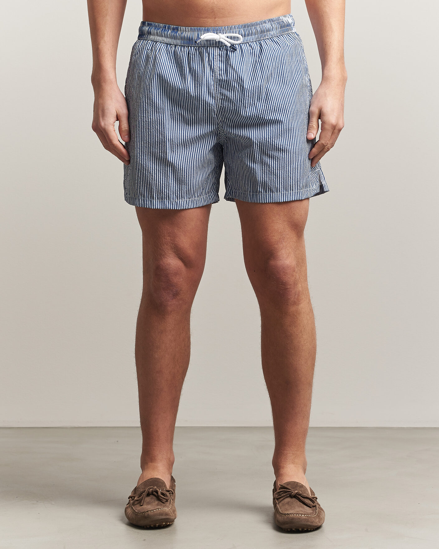 Herre | Badeshorts | Fedeli | Madeira Swim Trunk Blue Stripes