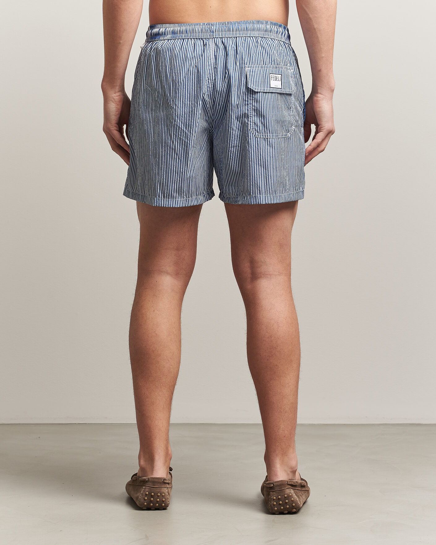 Herre | Badeshorts | Fedeli | Madeira Swim Trunk Blue Stripes