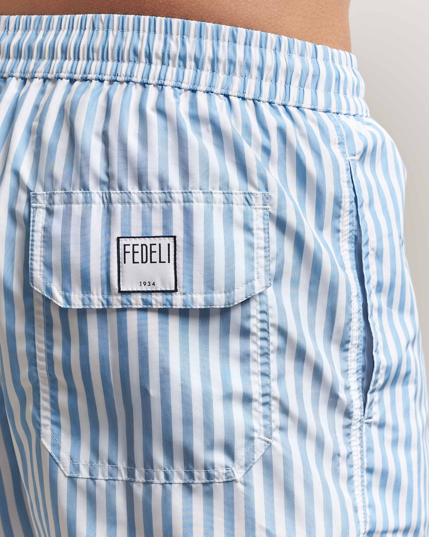 Herre | Badeshorts | Fedeli | Madeira Swim Trunk Wide Blue Stripes